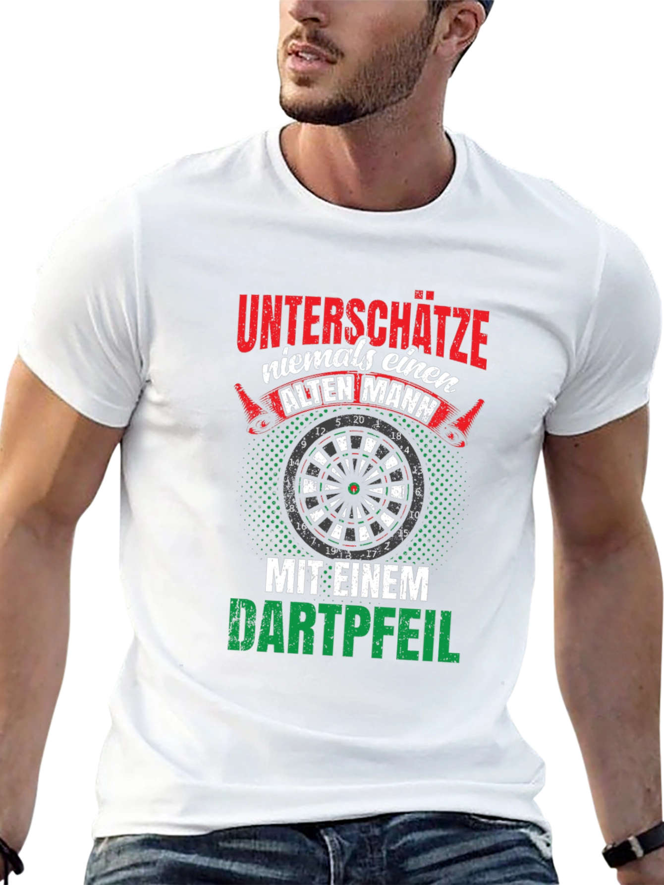 Black Funny Dart Player T-Shirt: Never Underestimate an Old Man view 13