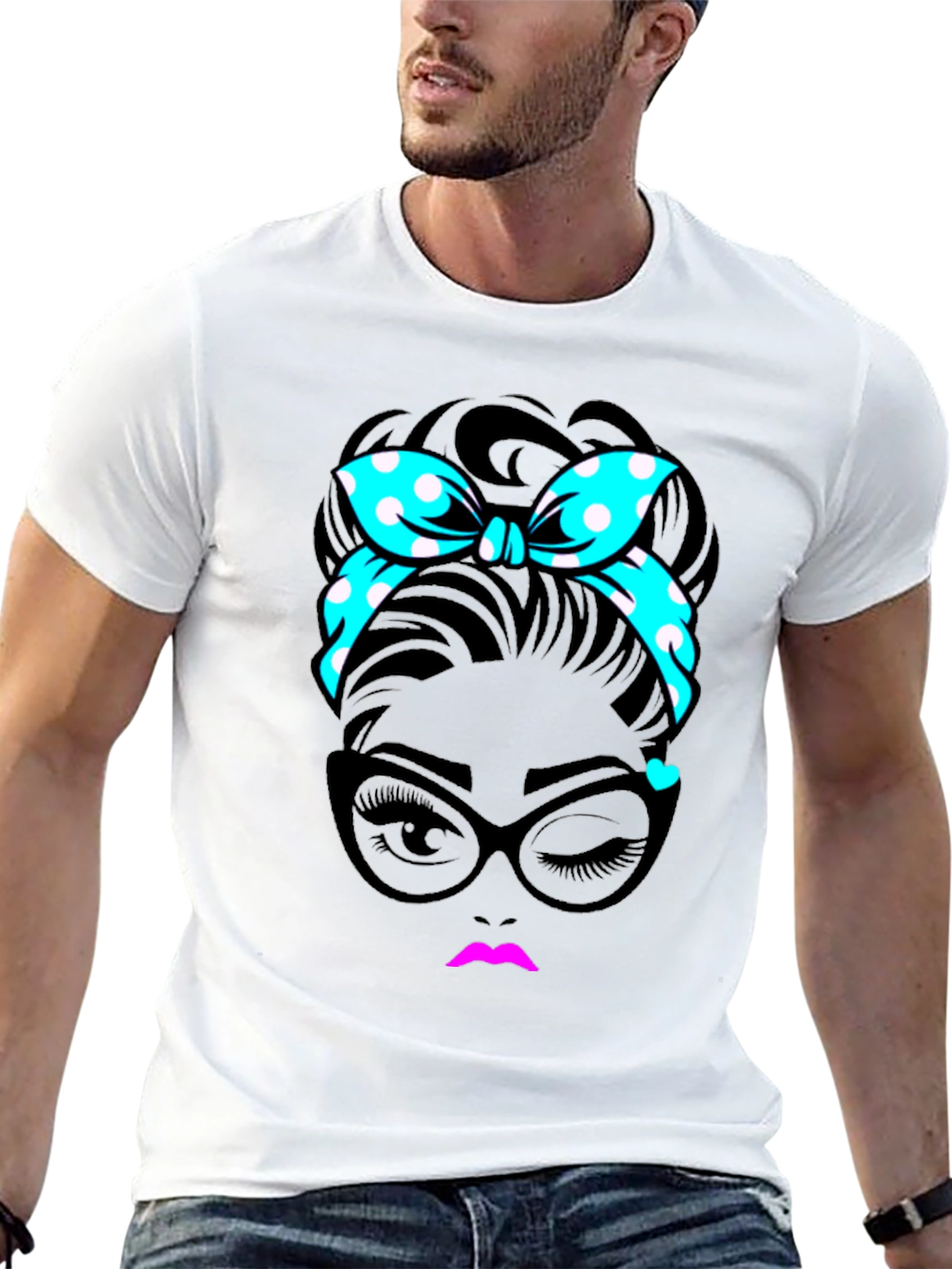 Black Retro Chic Woman Graphic T-Shirt view 13