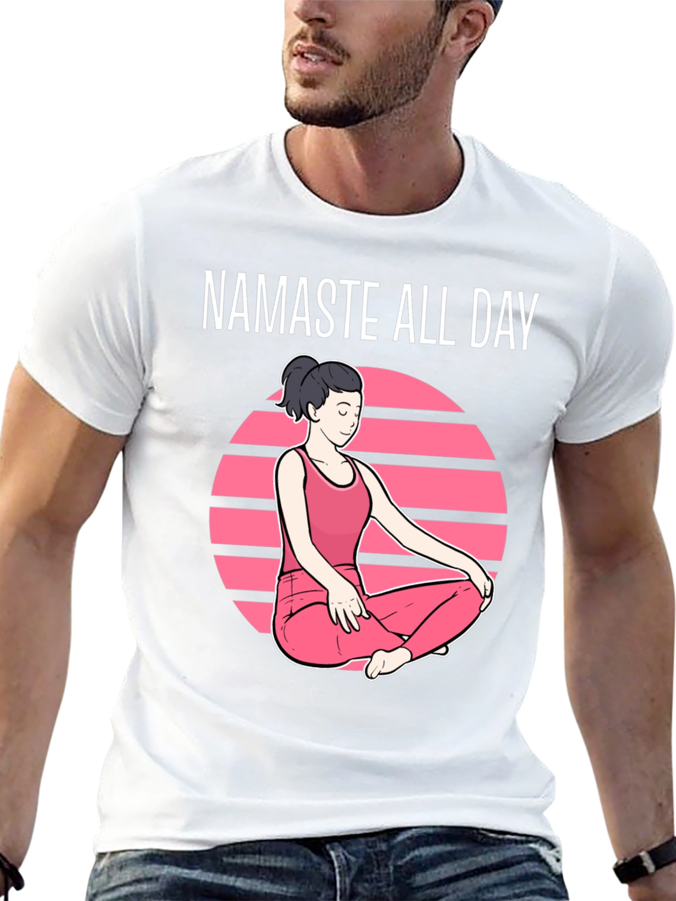 Black Namaste All Day Graphic T-Shirt - Yoga Design view 13