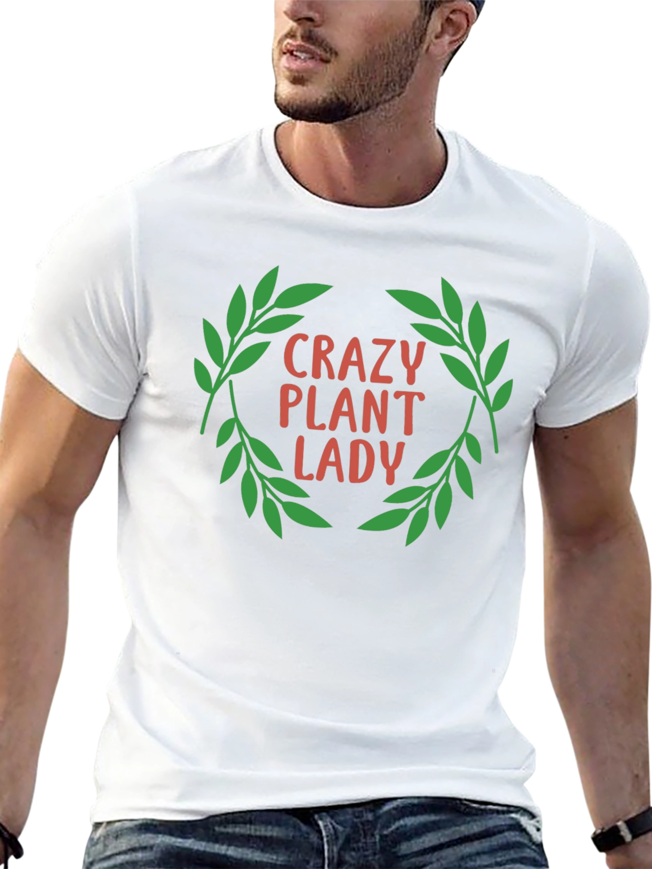 Black Crazy Plant Lady Graphic Tee - Black Cotton T-Shirt view 13