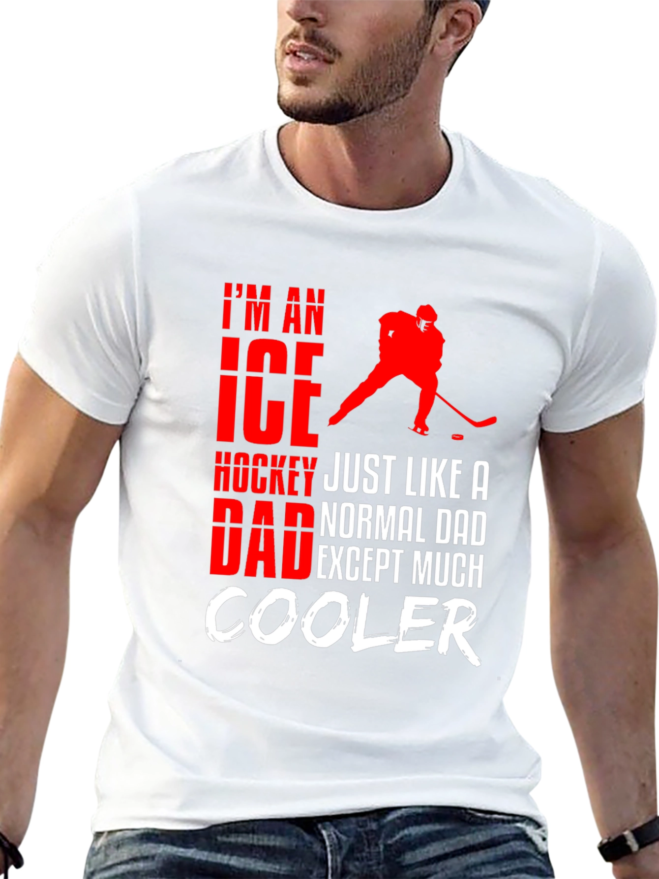Black Ice Hockey Dad T-Shirt - Cool Dad Edition! view 13