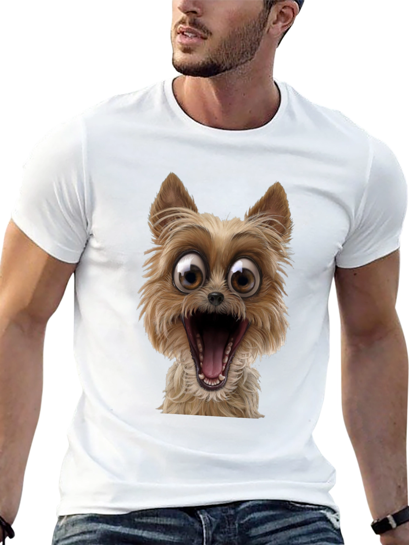 Black Dog Cartoon Graphic Black T-Shirt view 13