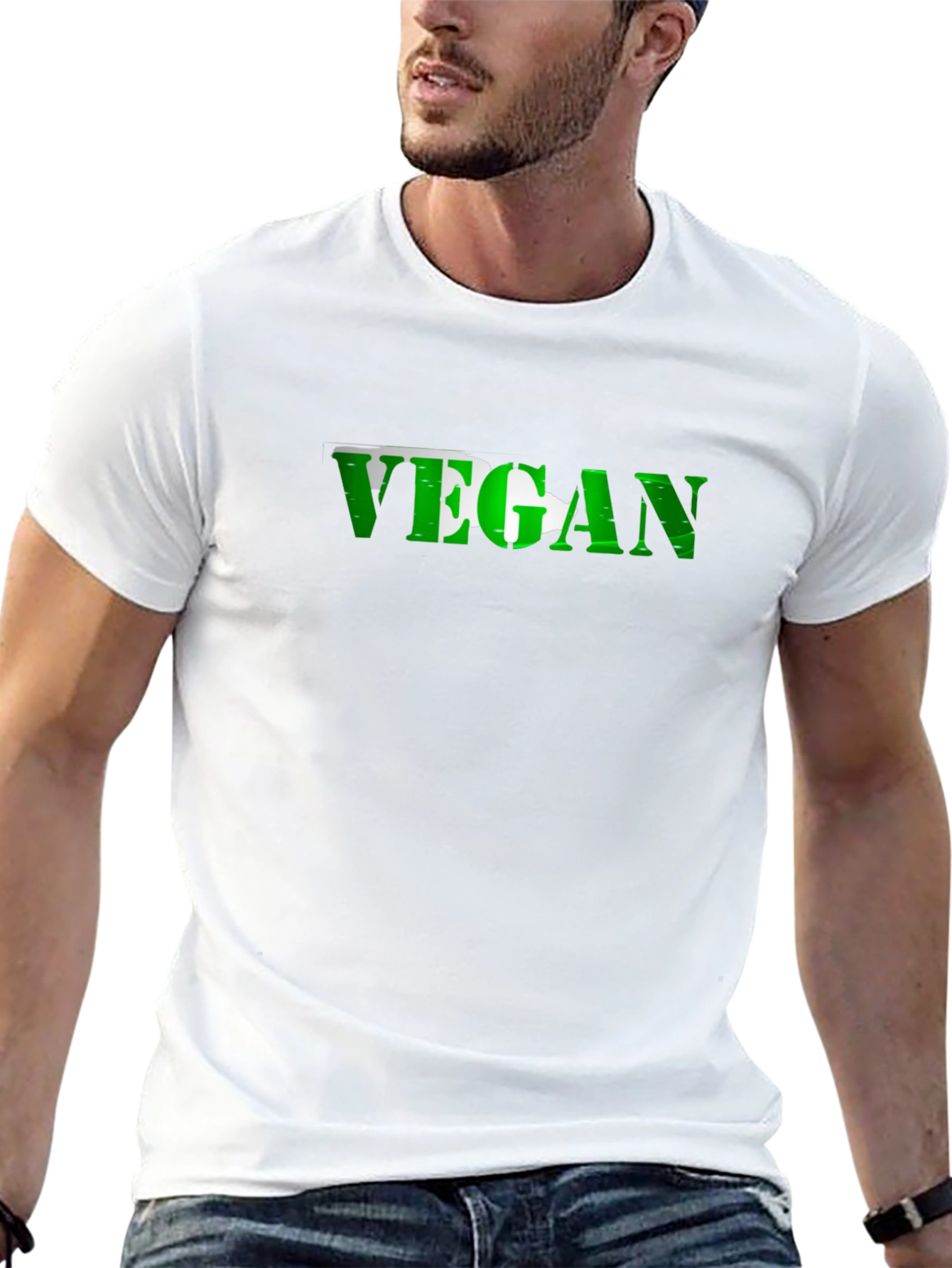 Black Vegan Arrow T-Shirt - Black view 13