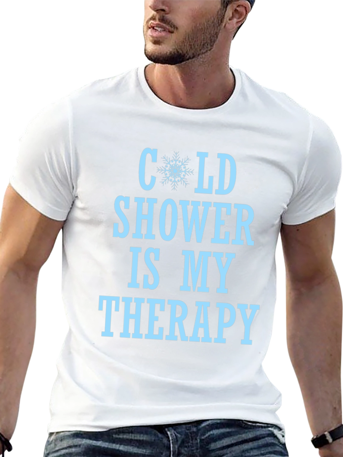 Black Cold Shower Therapy Graphic Tee - Black T-Shirt view 13