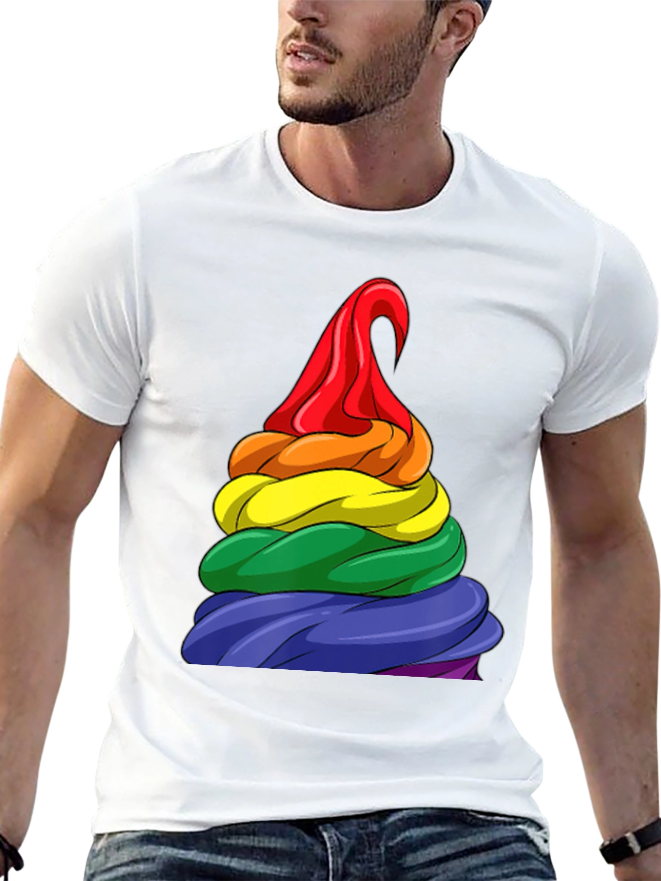 Black Rainbow Swirl T-Shirt - Pride Apparel view 13