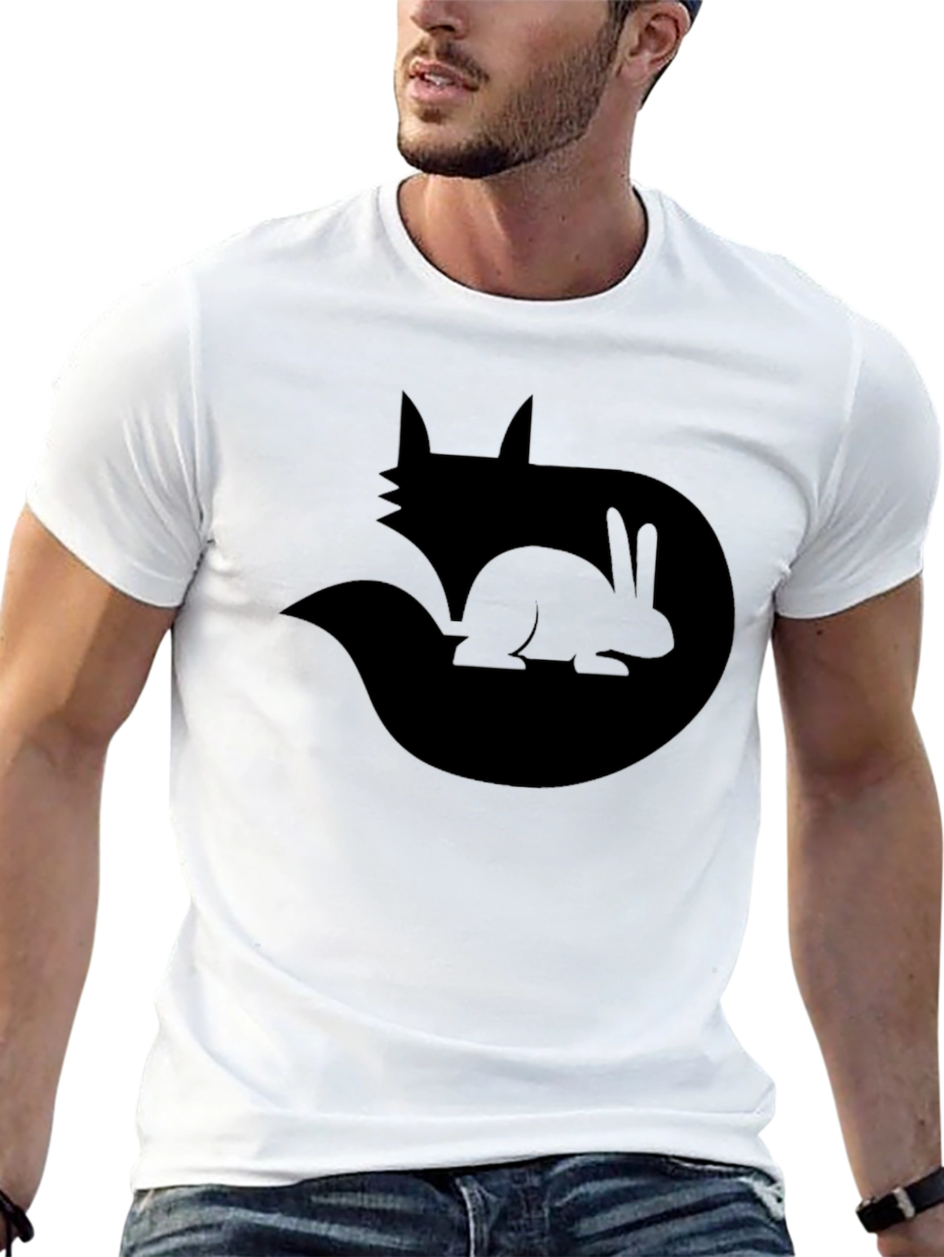 Black Fox and Rabbit Graphic Tee - Black T-Shirt view 13