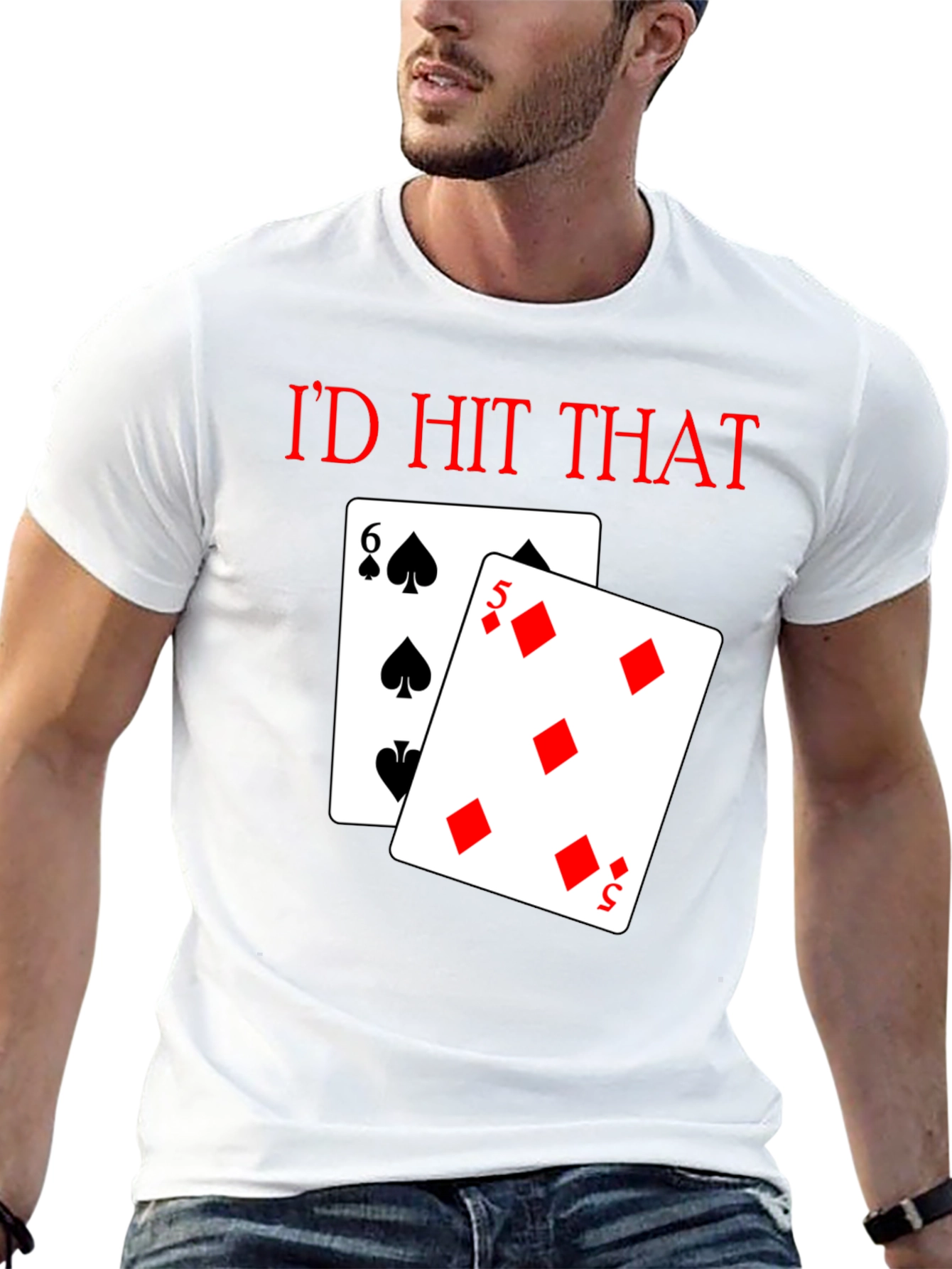 Black I'd Hit That Poker T-Shirt view 13