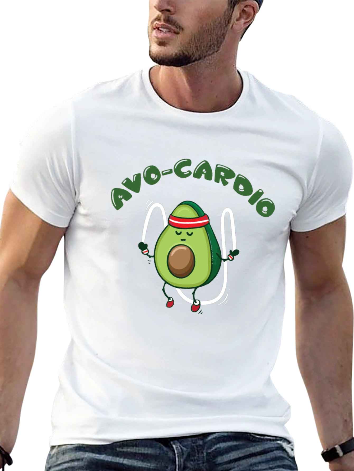 Black Avo-Cardio Black T-Shirt - Avocado Exercise Tee view 13