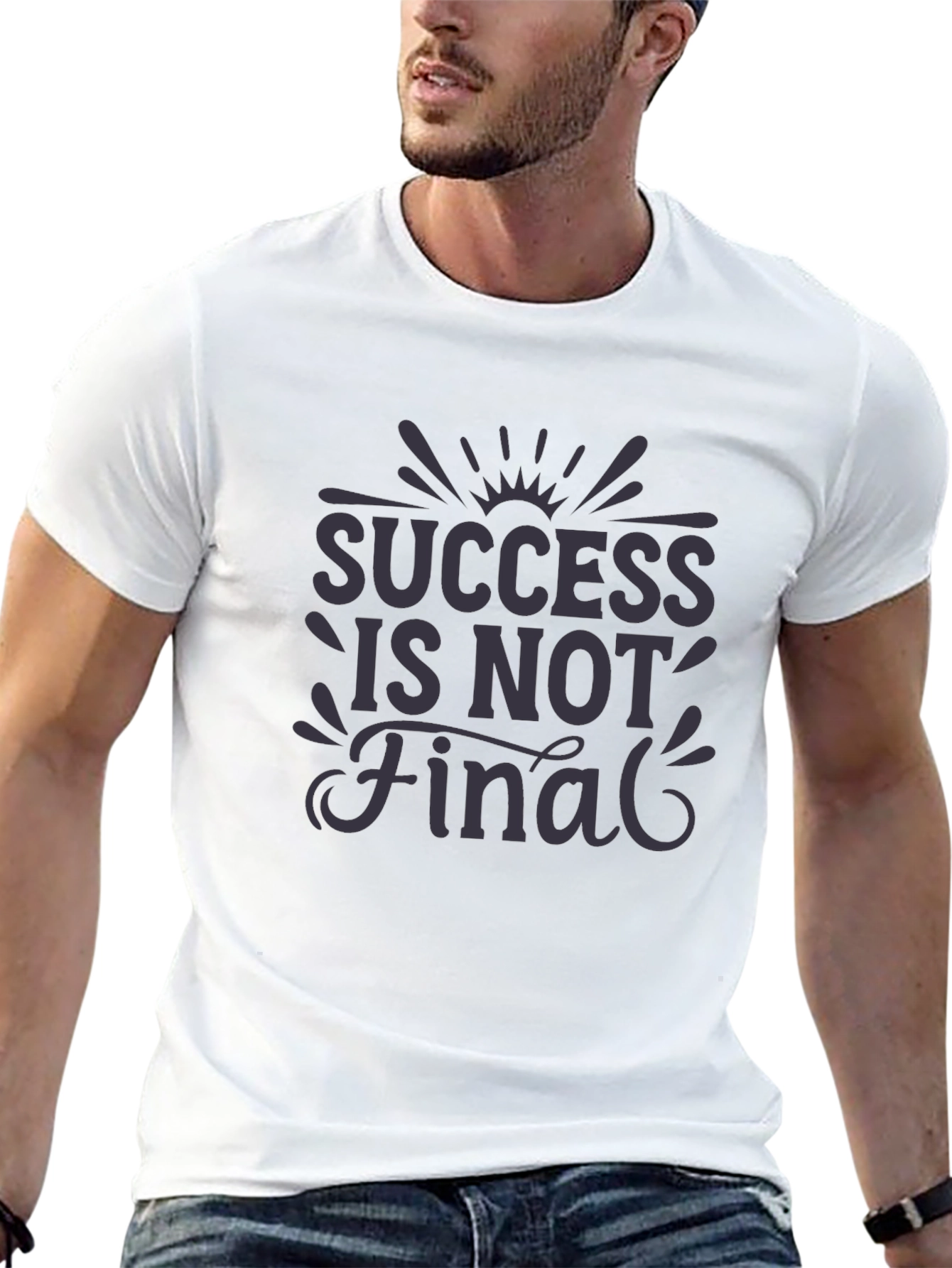 Black Success Is Not Final Graphic Tee - Black Casual T-Shirt view 13