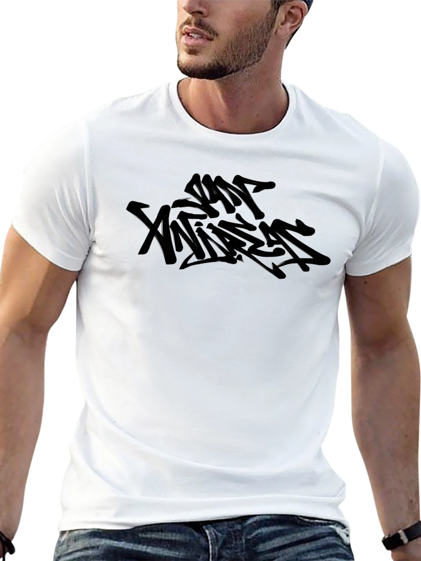 Black Urban Graffiti Style Graphic Tee - Black view 13