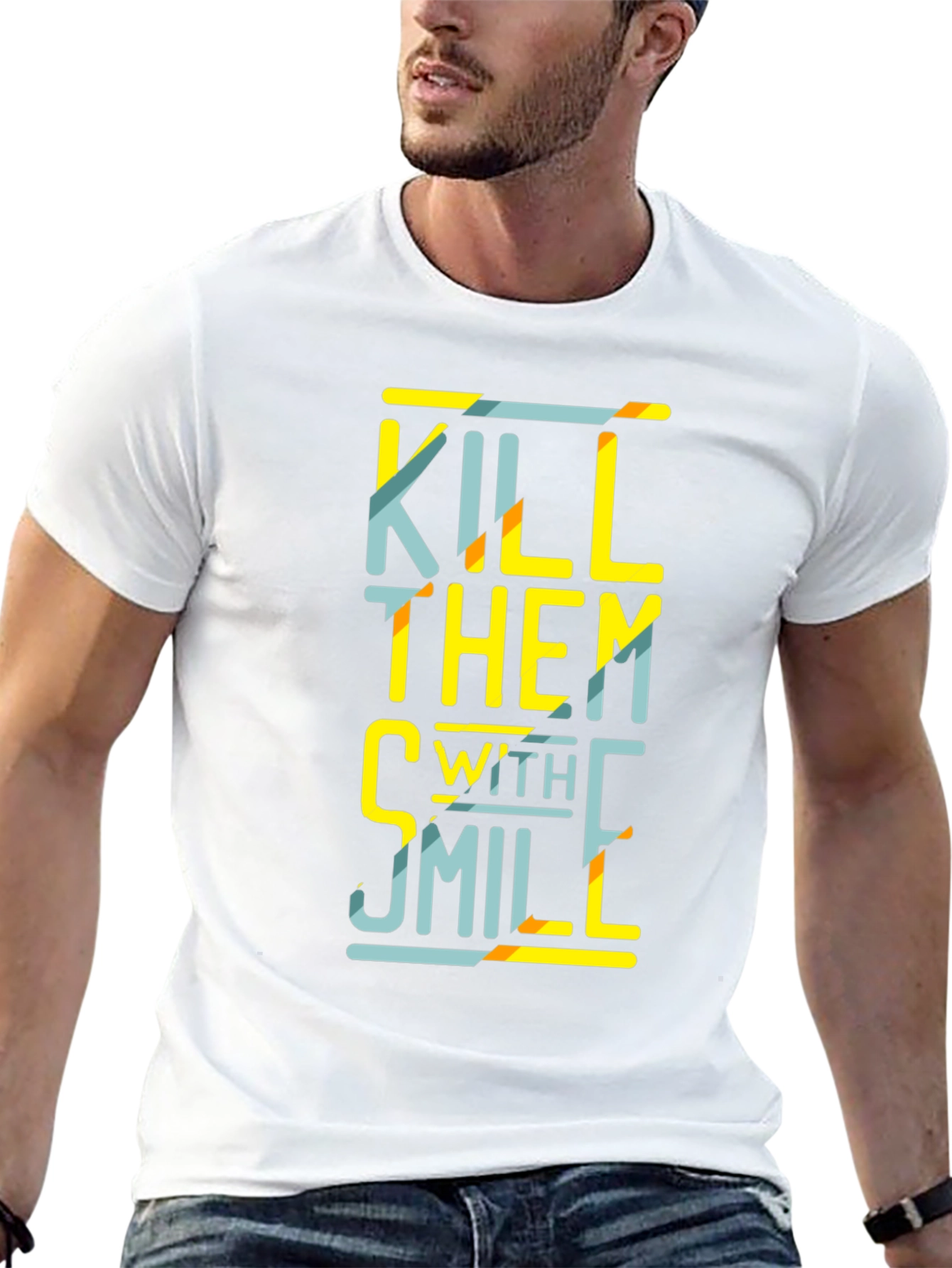 Black Kill Them With Smile Graphic Tee - Black view 13