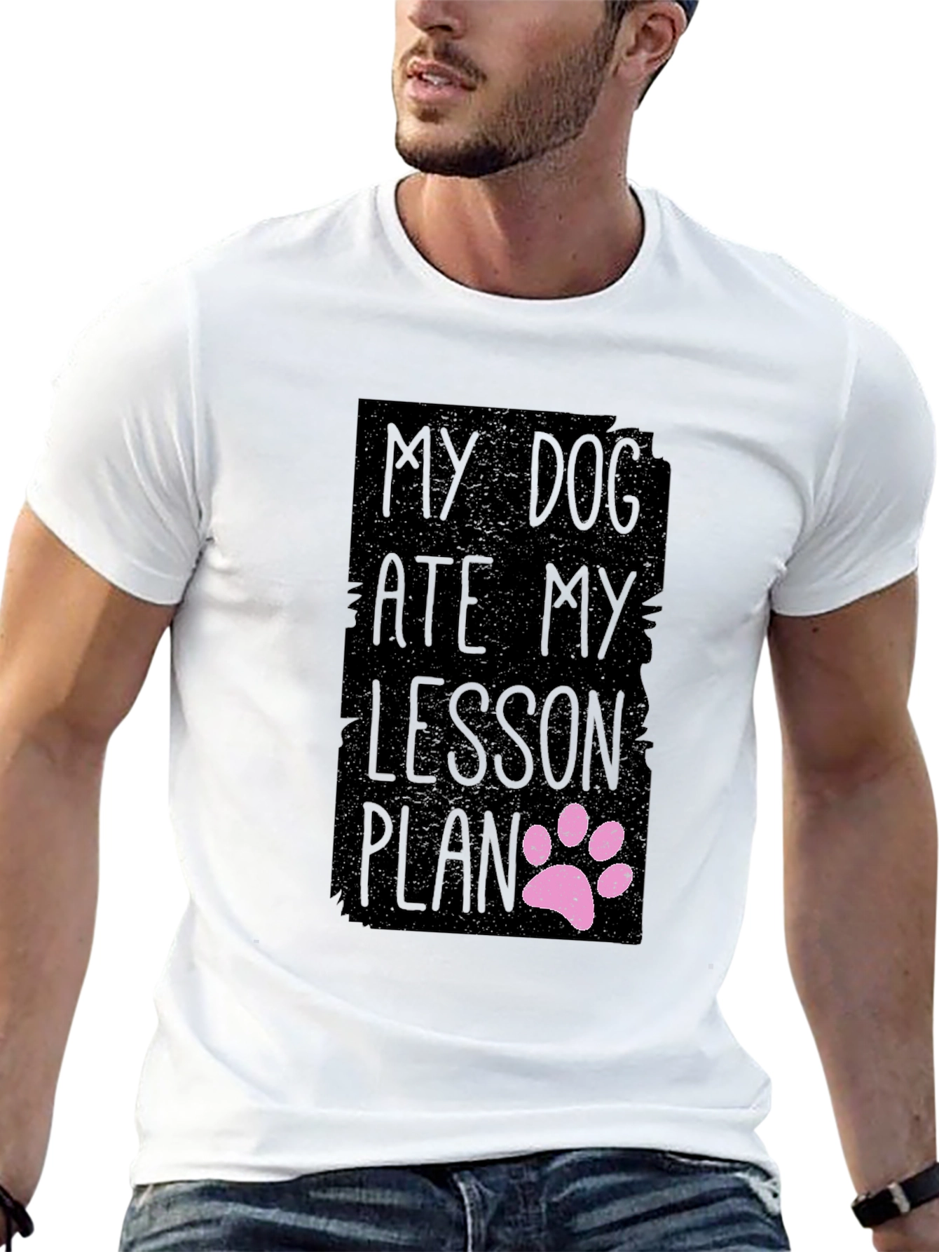 Black My Dog Ate My Lesson Plan Black T-Shirt view 13