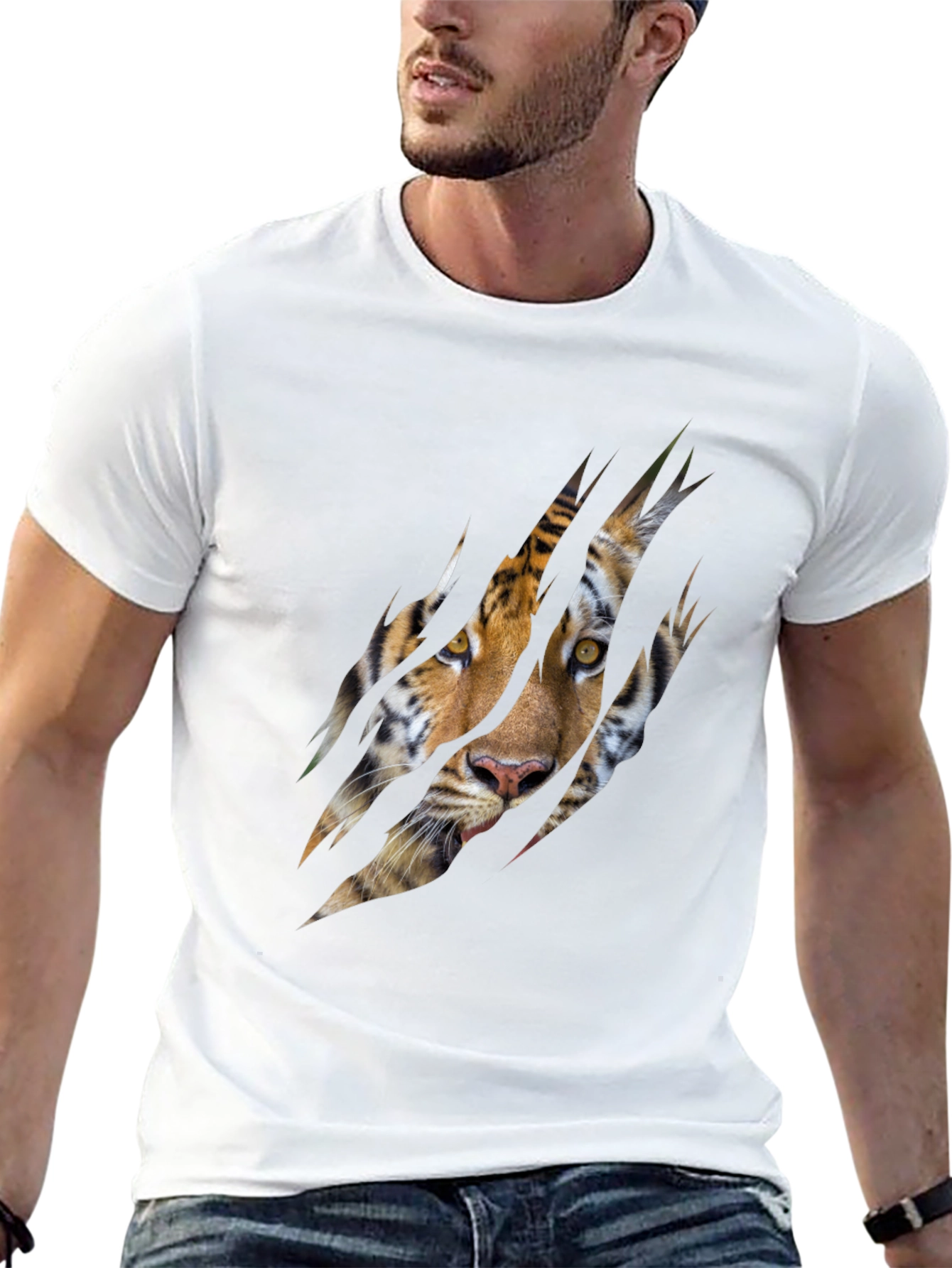 Black Tiger Claw Graphic Tee - Men's Black T-Shirt view 13