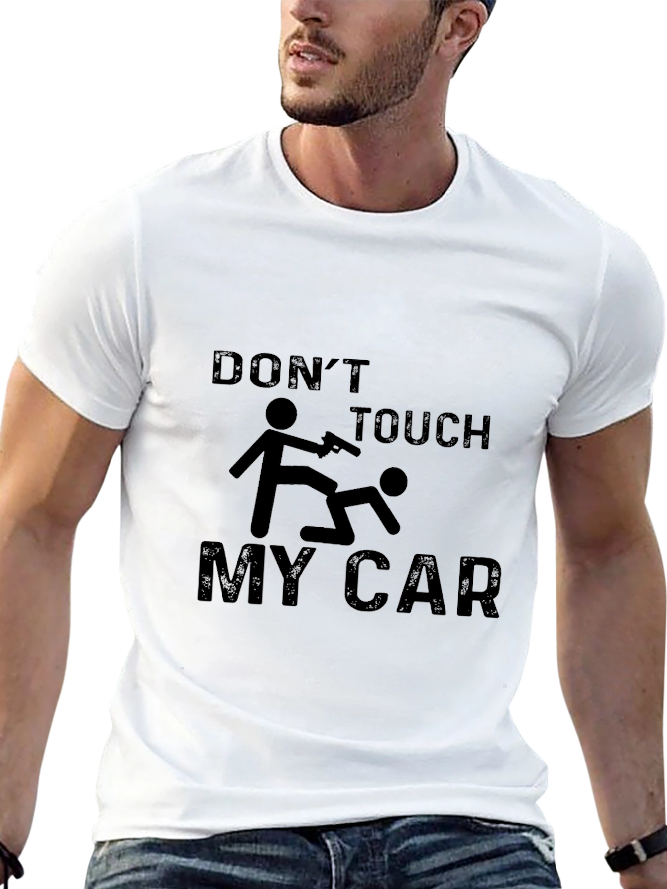 Black Don't Touch My Car Graphic T-Shirt view 13