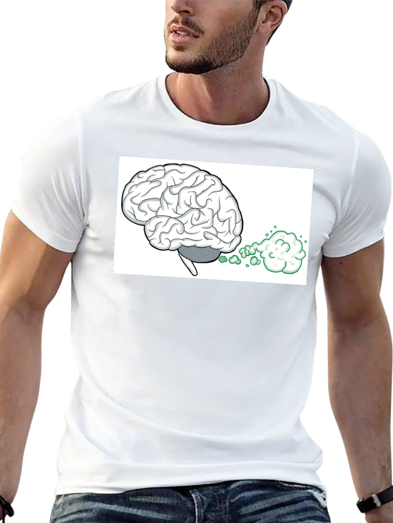 Black Brain Fart Graphic Tee - Funny Novelty T-Shirt view 13