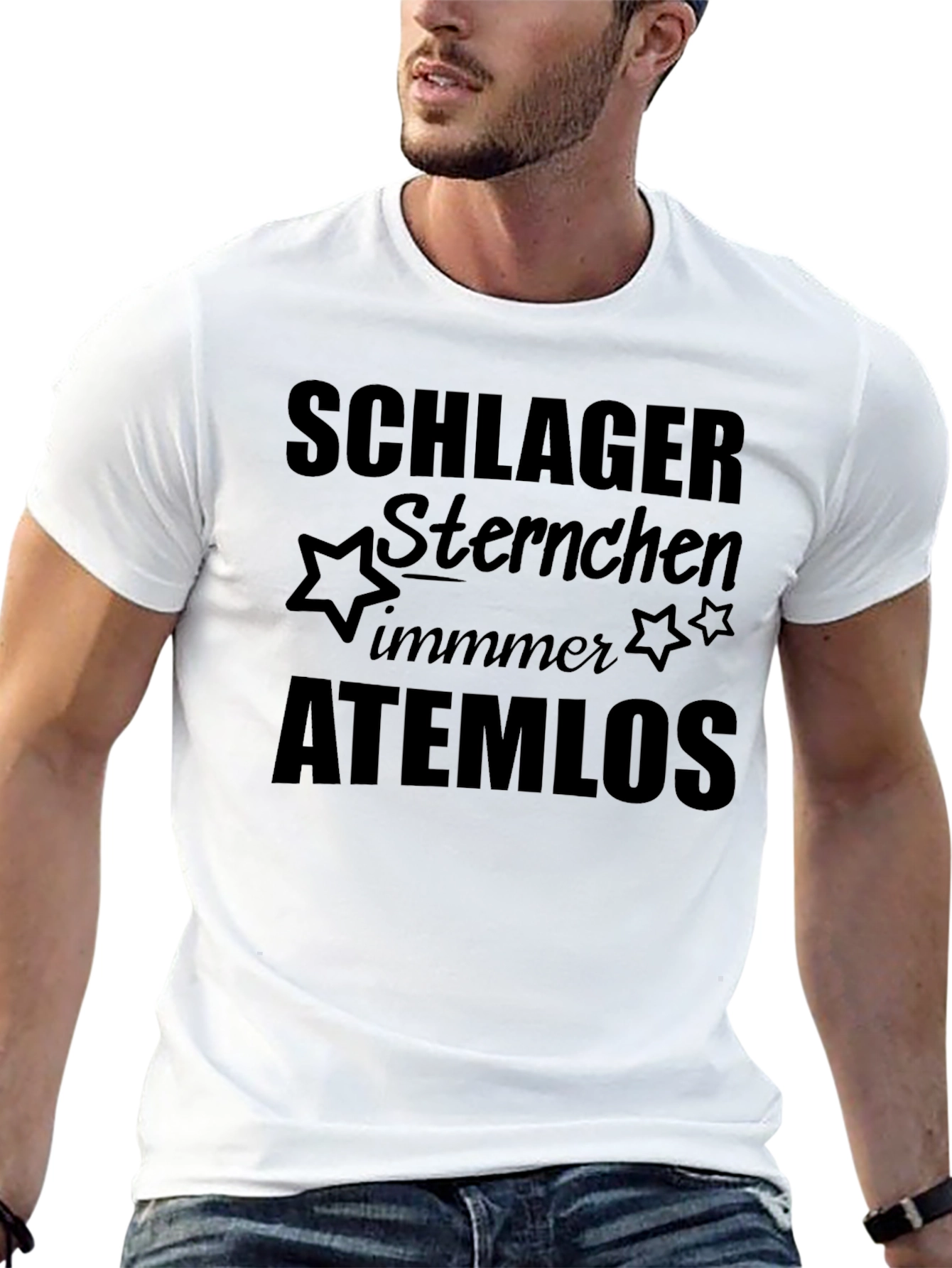 Black Schlager Sternchen Atemlos Graphic Tee view 13