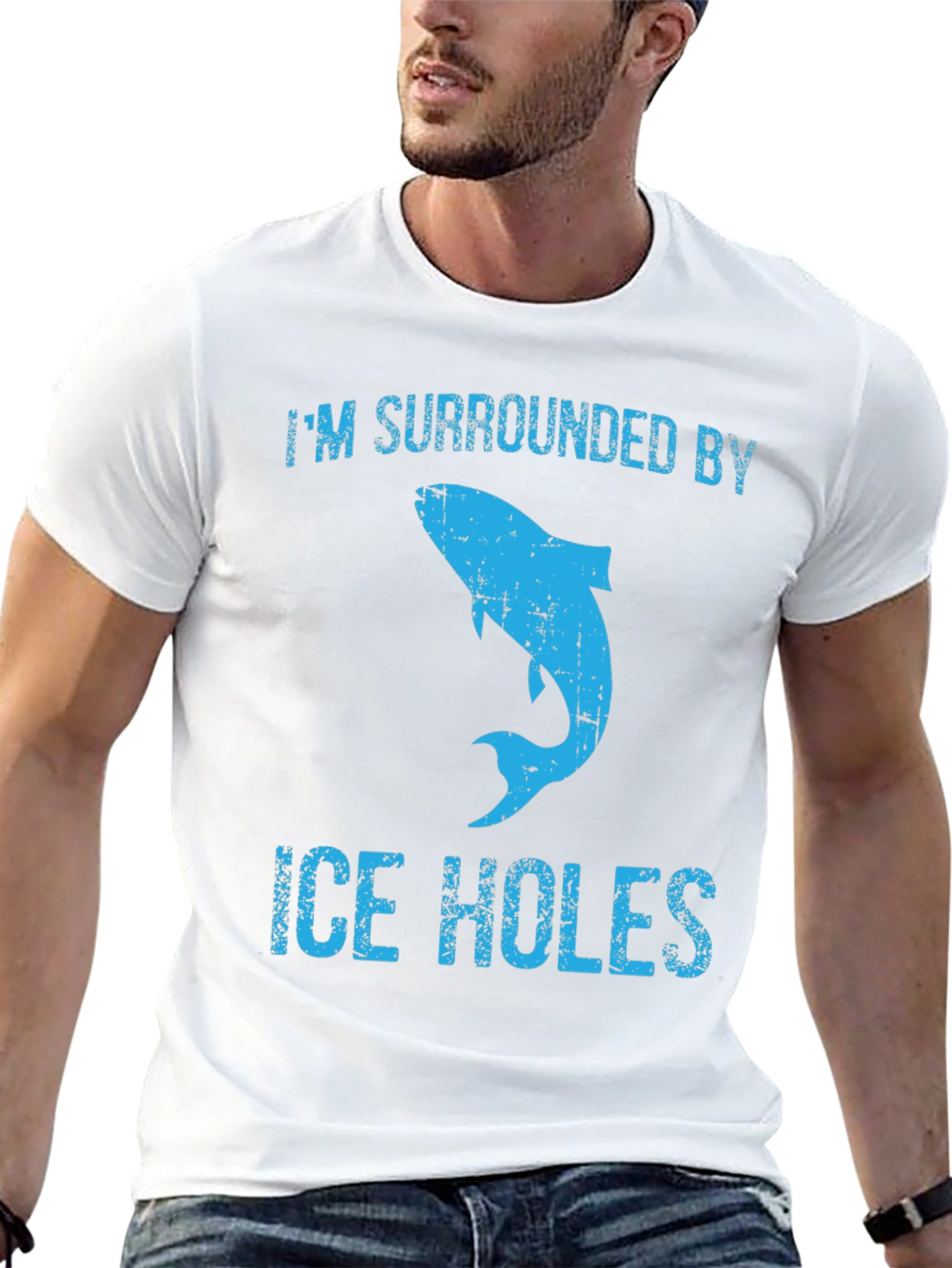 Black I'm Surrounded By Ice Holes T-Shirt view 13