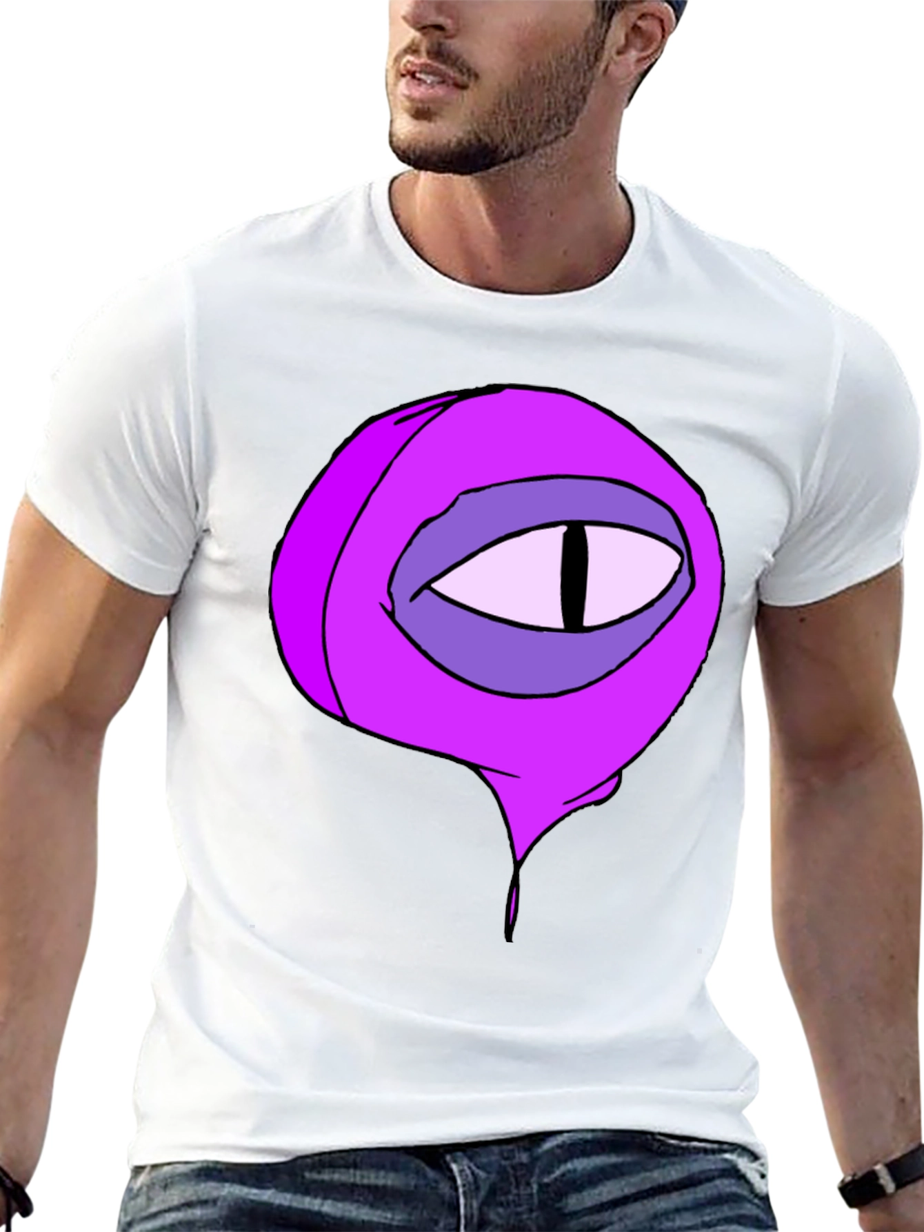 Black Black Tee with Cartoon Eye Graphic view 13