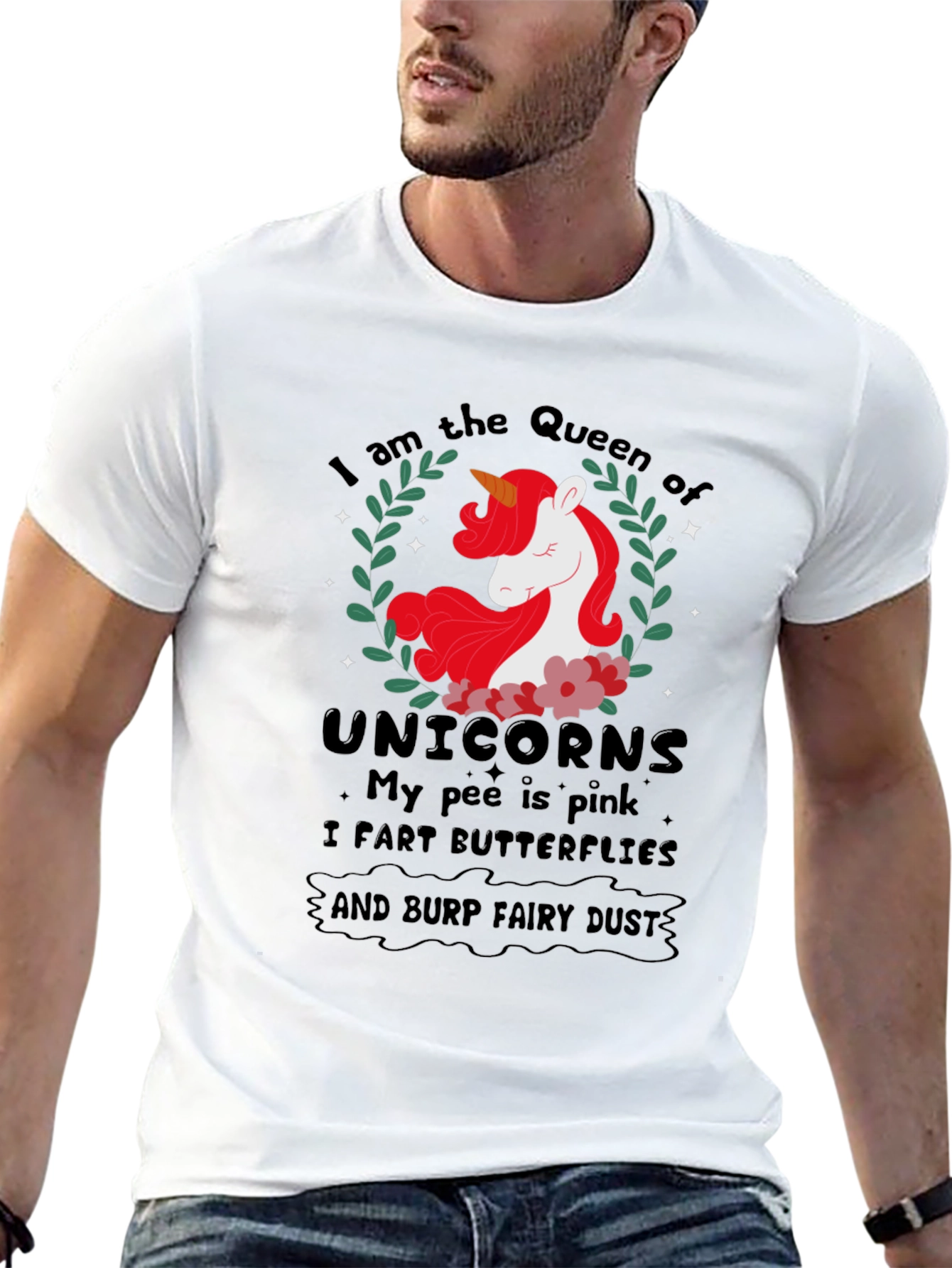 Black Queen of Unicorns T-Shirt Funny Slogan Tee view 13