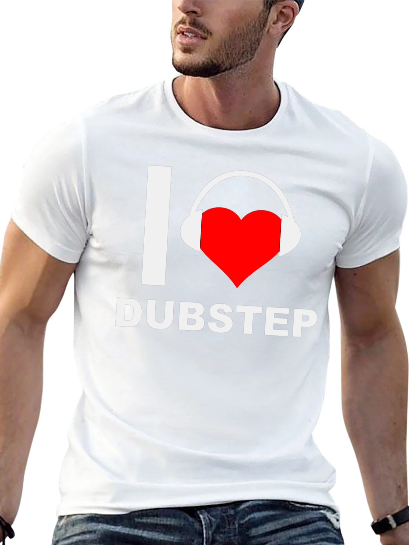 Black I Love Dubstep Music T-Shirt - Black view 13