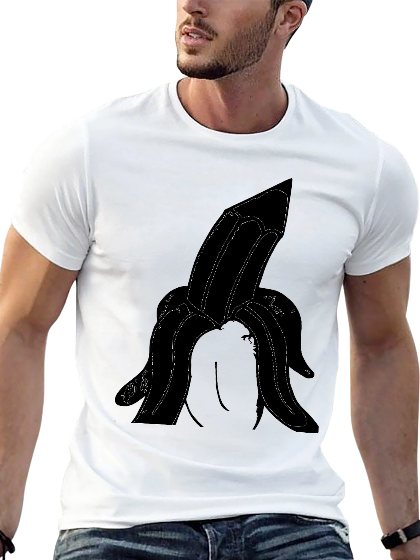 Black Novelty Banana Graphic Tee - Adult Humor T-Shirt view 13