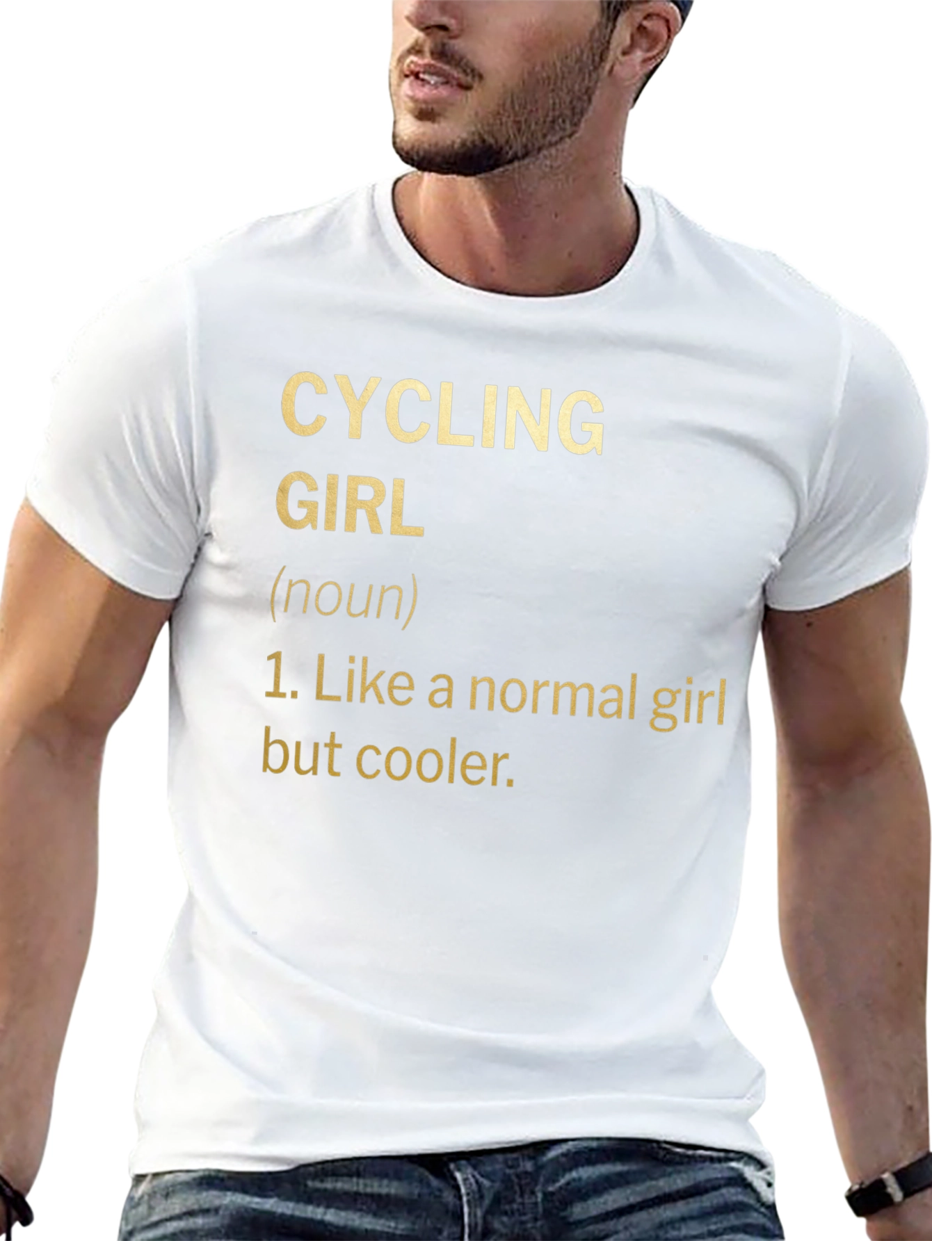 Black Cycling Girl Definition T-Shirt - Cool Biker Tee view 13
