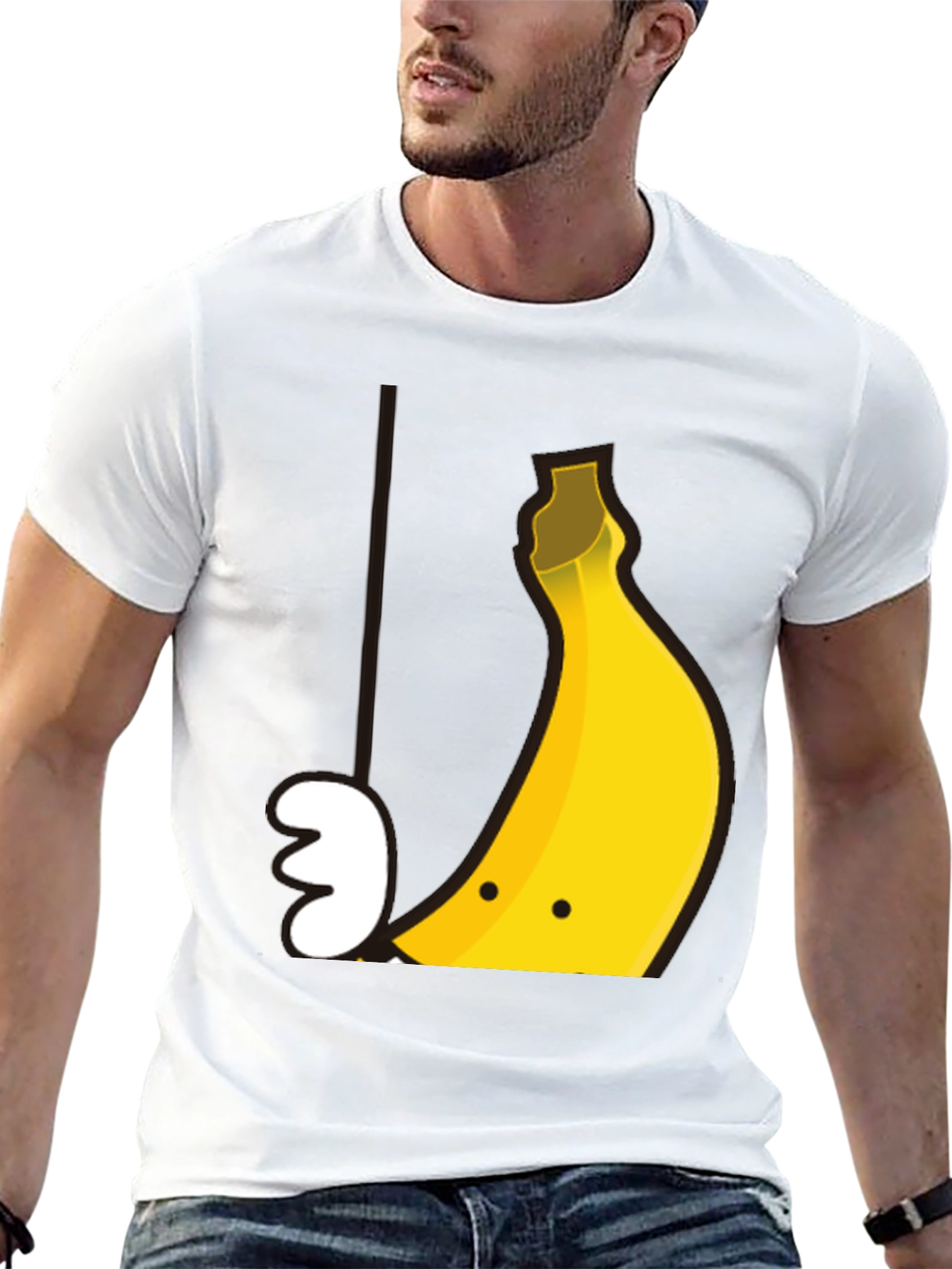 Black Banana Smile Graphic Tee - Soft Cotton Casual T-Shirt view 13