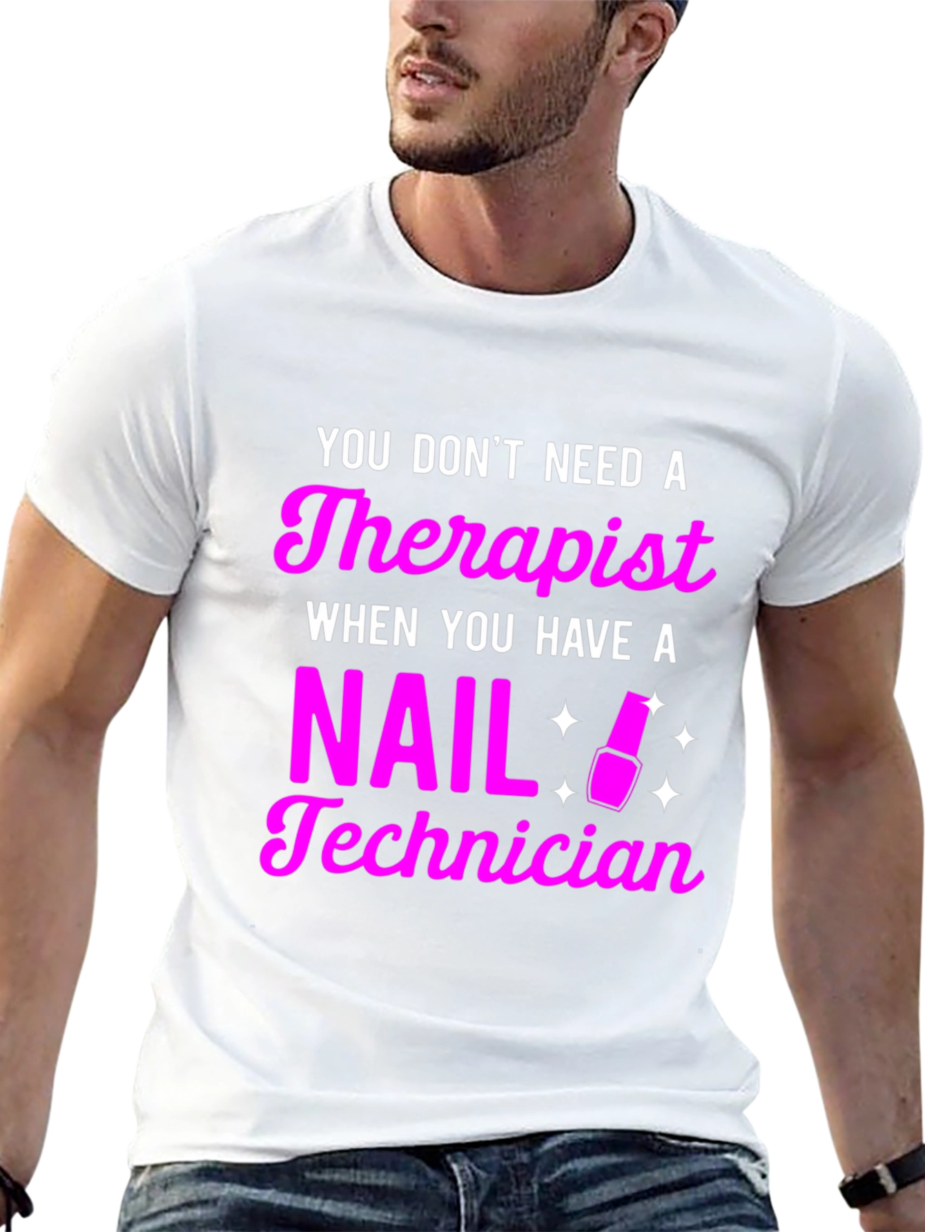 Nail Technician Therapist Funny Black T-Shirt - 13