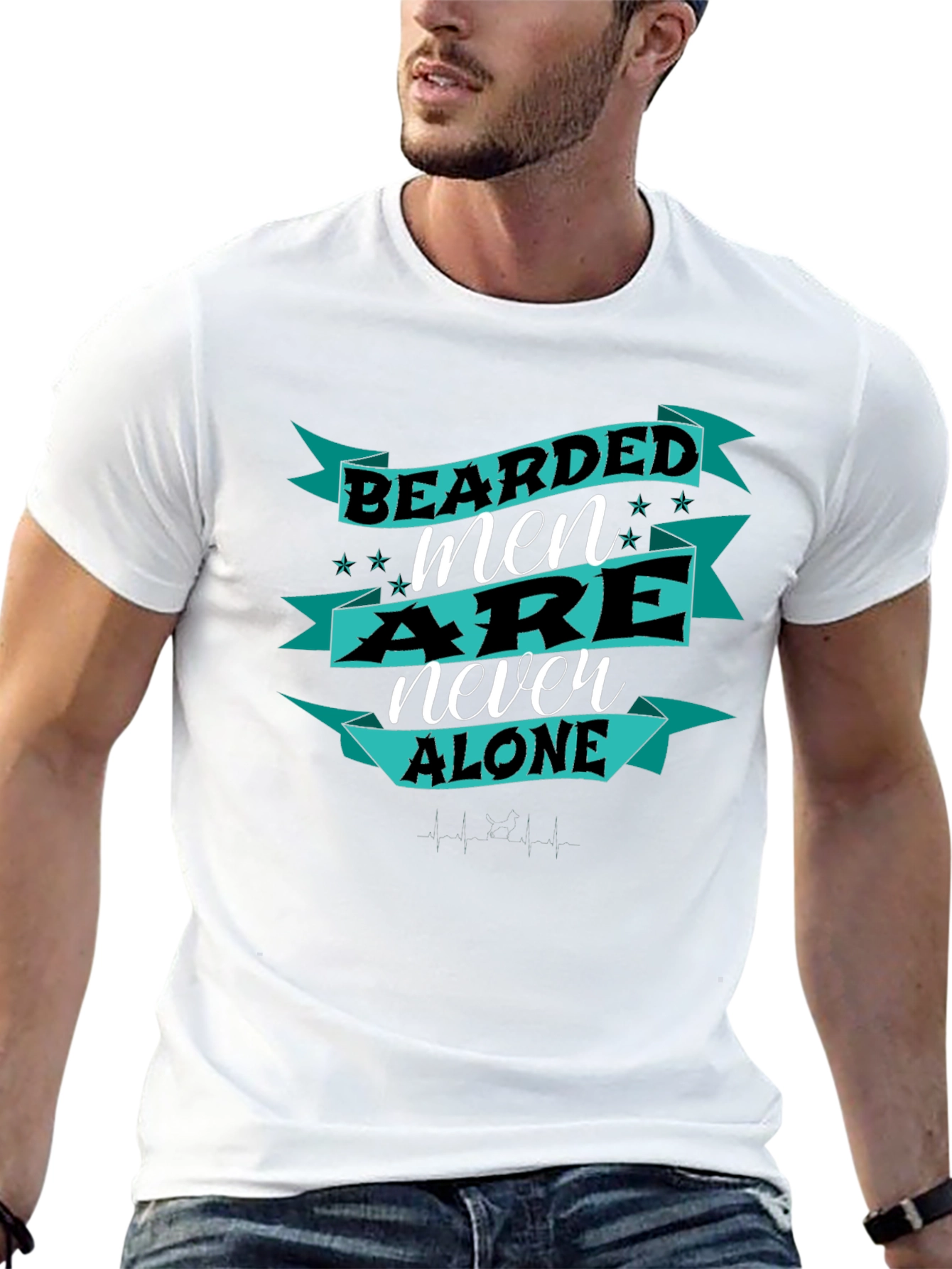 Black Bearded Men Are Never Alone T-Shirt view 13