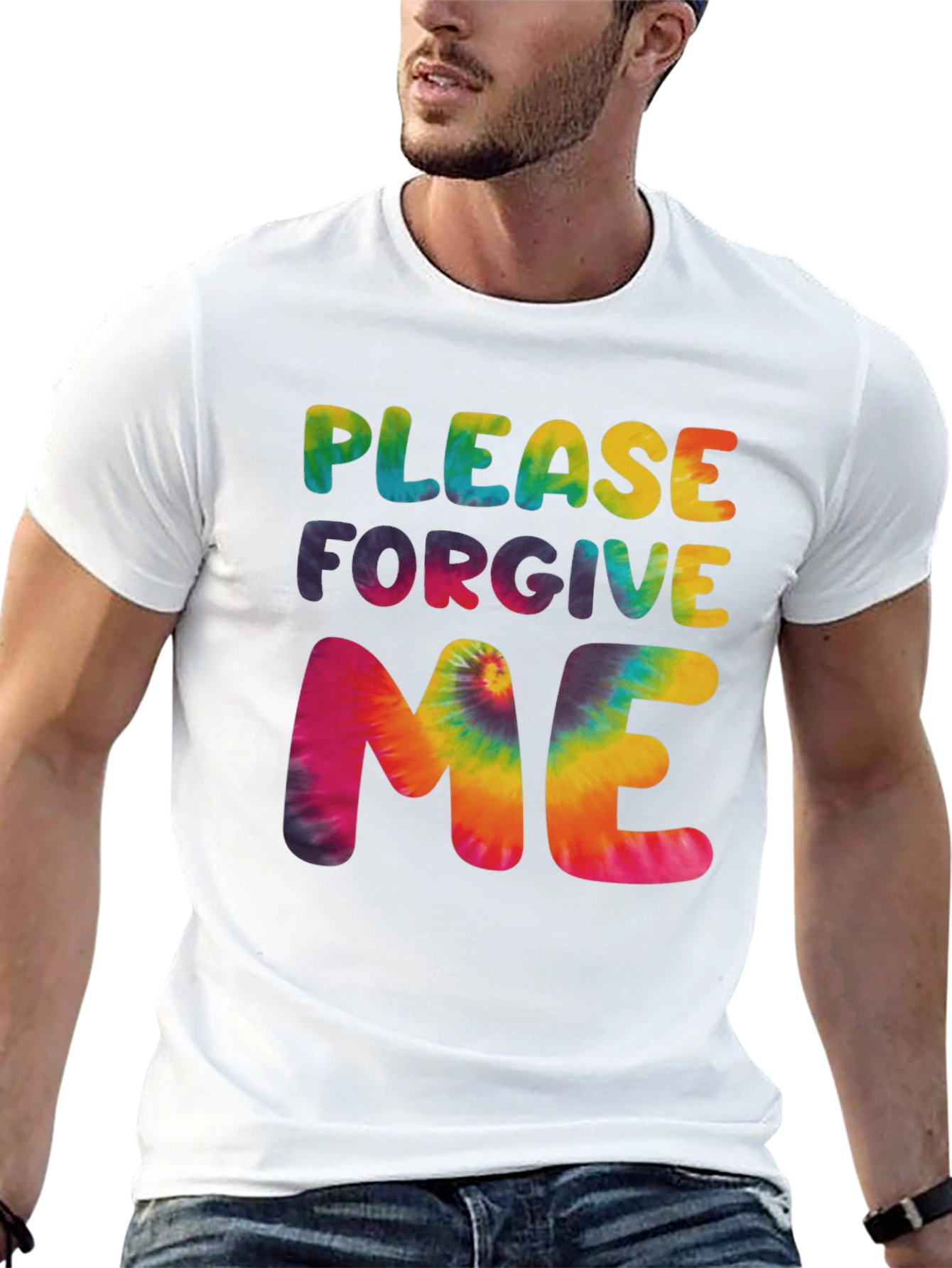 Black Please Forgive Me Tie Dye Graphic T-Shirt view 13