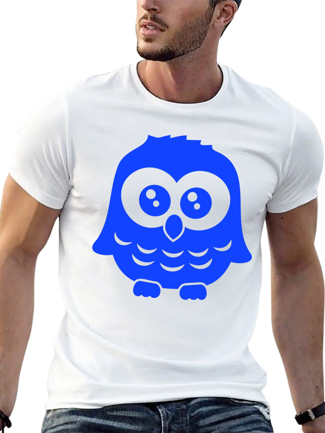 Black Owl Graphic Print T-Shirt - Black Casual Tee view 13