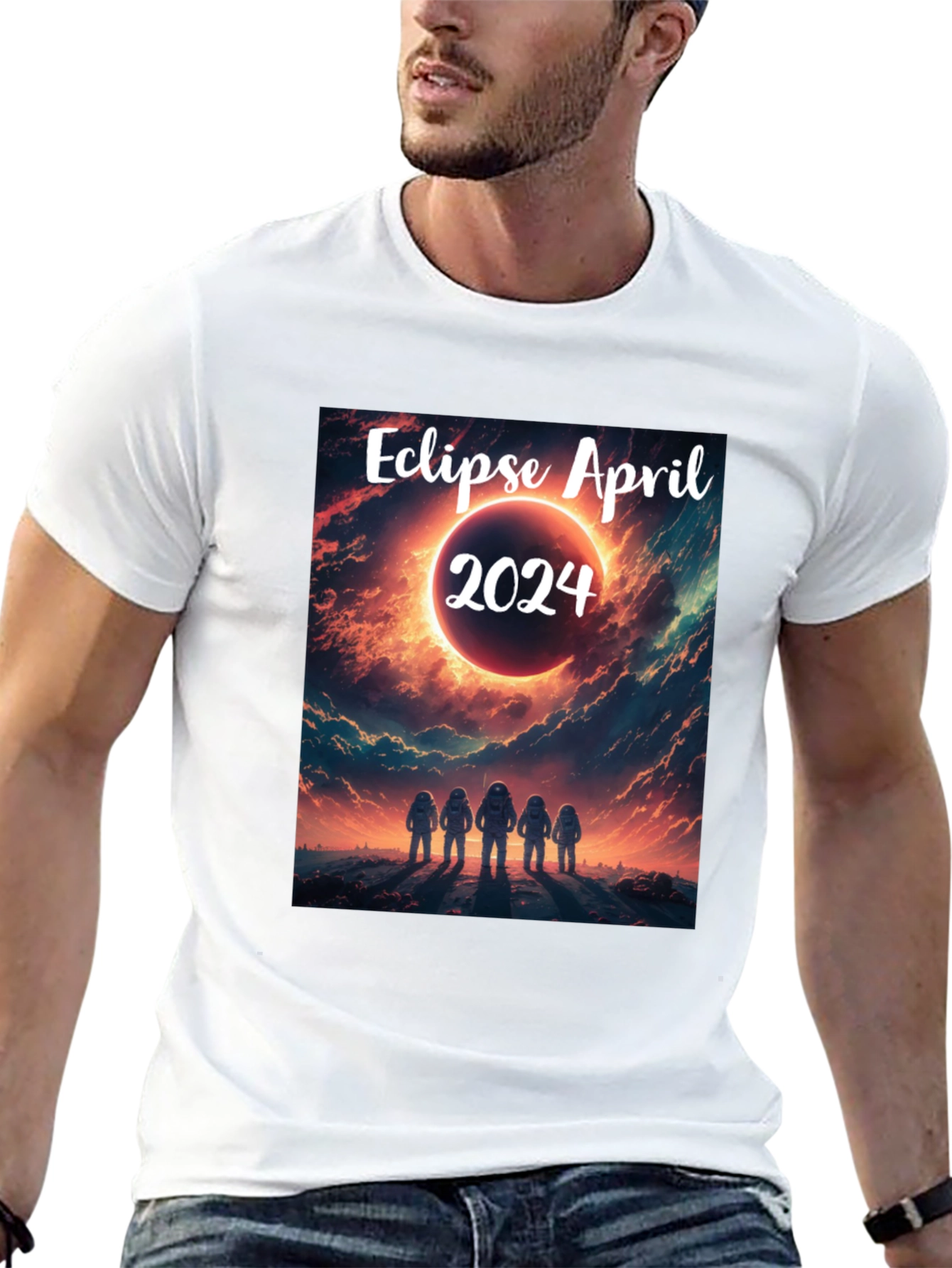 Black Eclipse April 2024 T-Shirt - Space Astronauts view 13