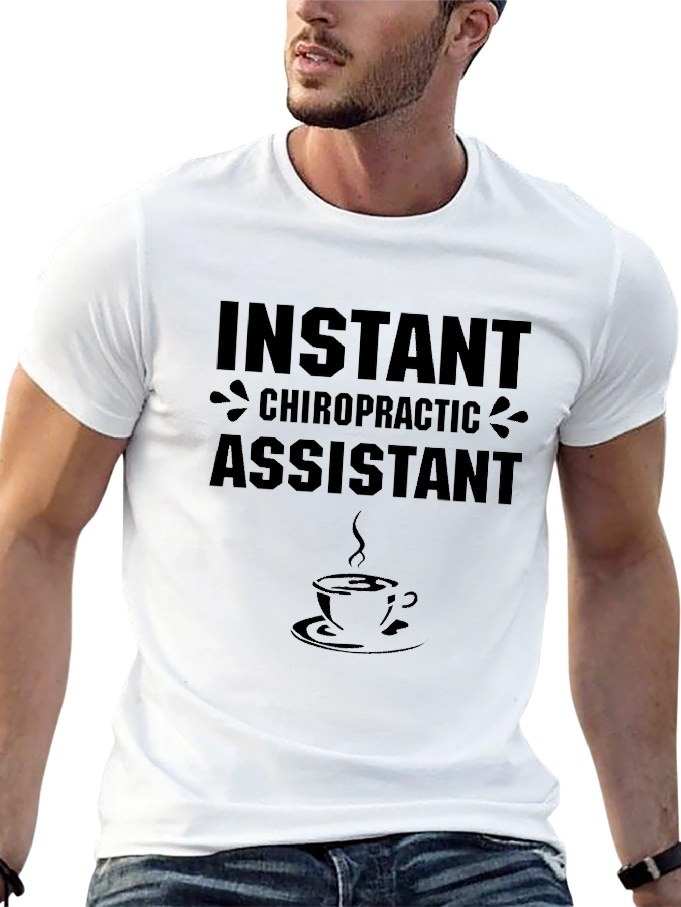 Black Instant Chiropractic Assistant Coffee T-Shirt view 13