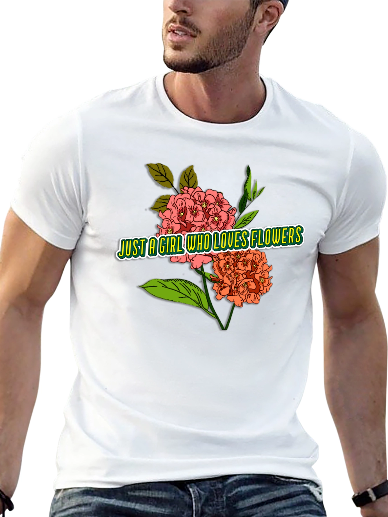 Floral T-Shirt: Just a Girl Who Loves Flowers - 13