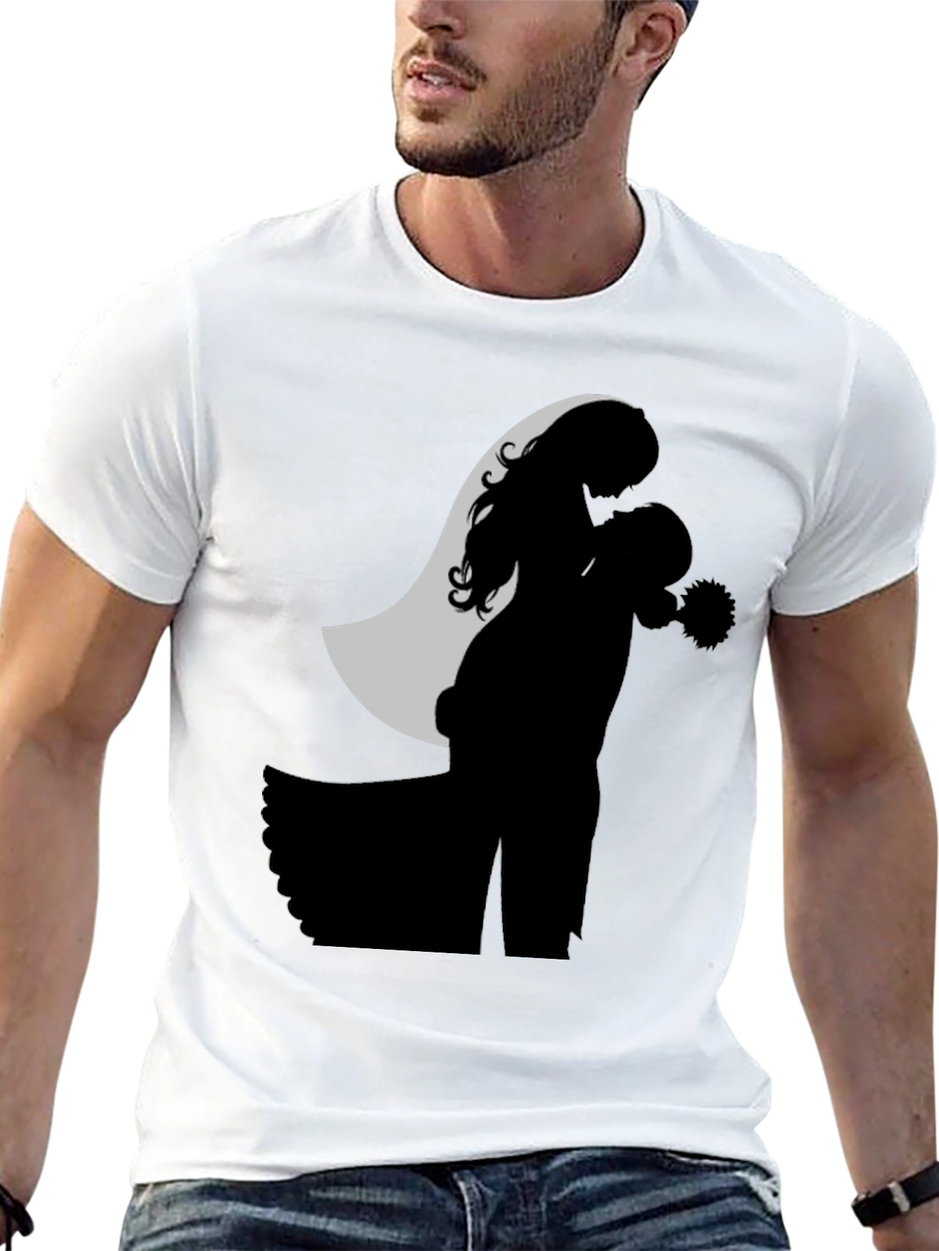 Black Bridal Silhouette Graphic Tee view 13