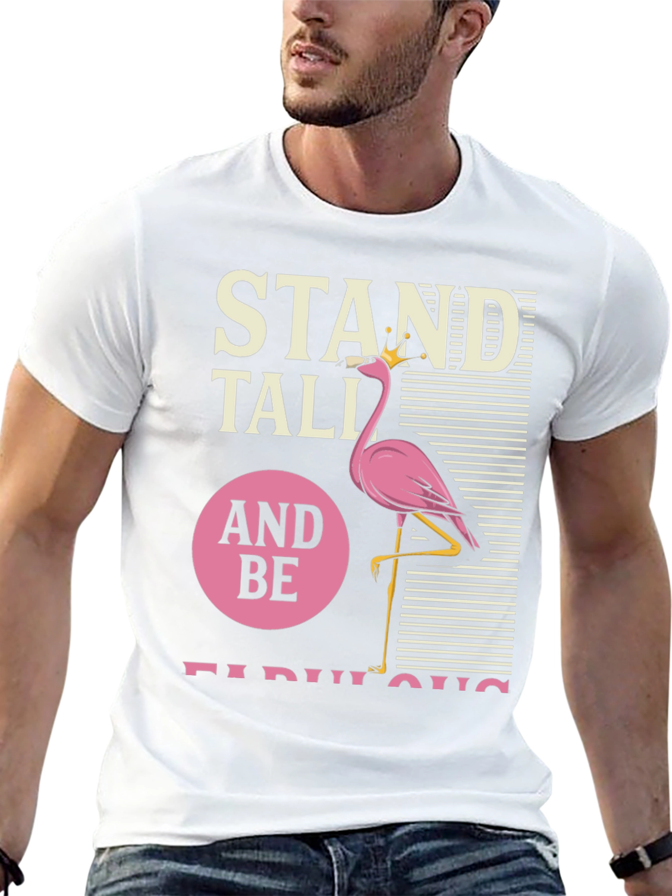 Black Stand Tall Flamingo T-Shirt view 13