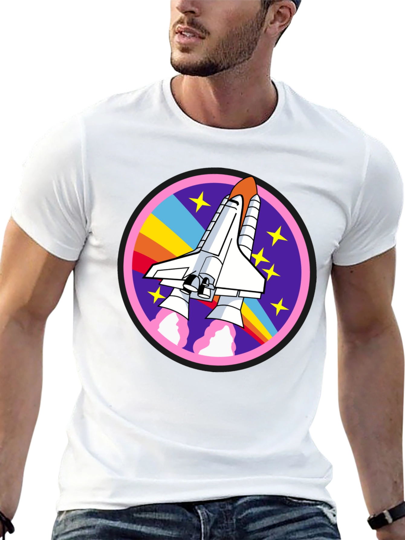 Black Retro Space Shuttle T-Shirt - Blast Off in Style! view 13