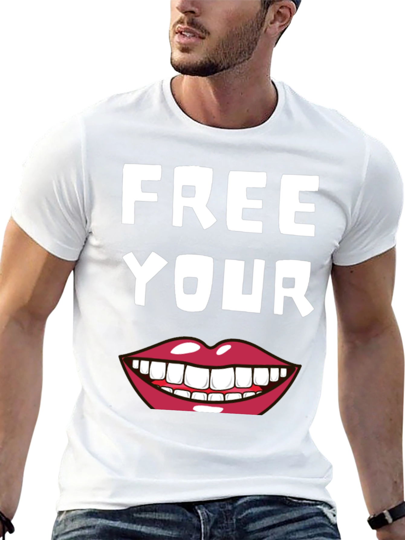 Black Free Your Smile Graphic Tee view 13