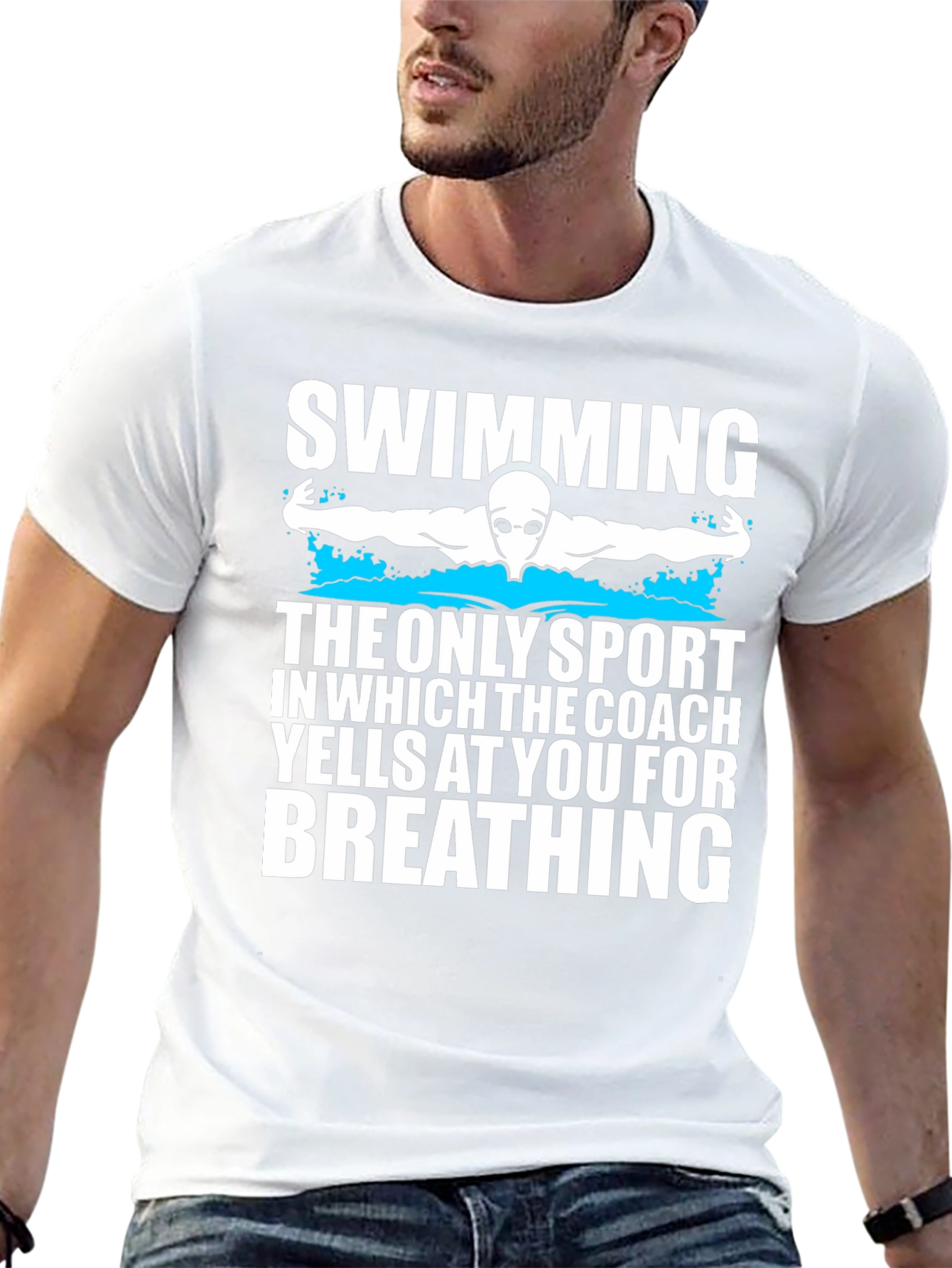 Black Swimming Coach Yells T-Shirt view 13