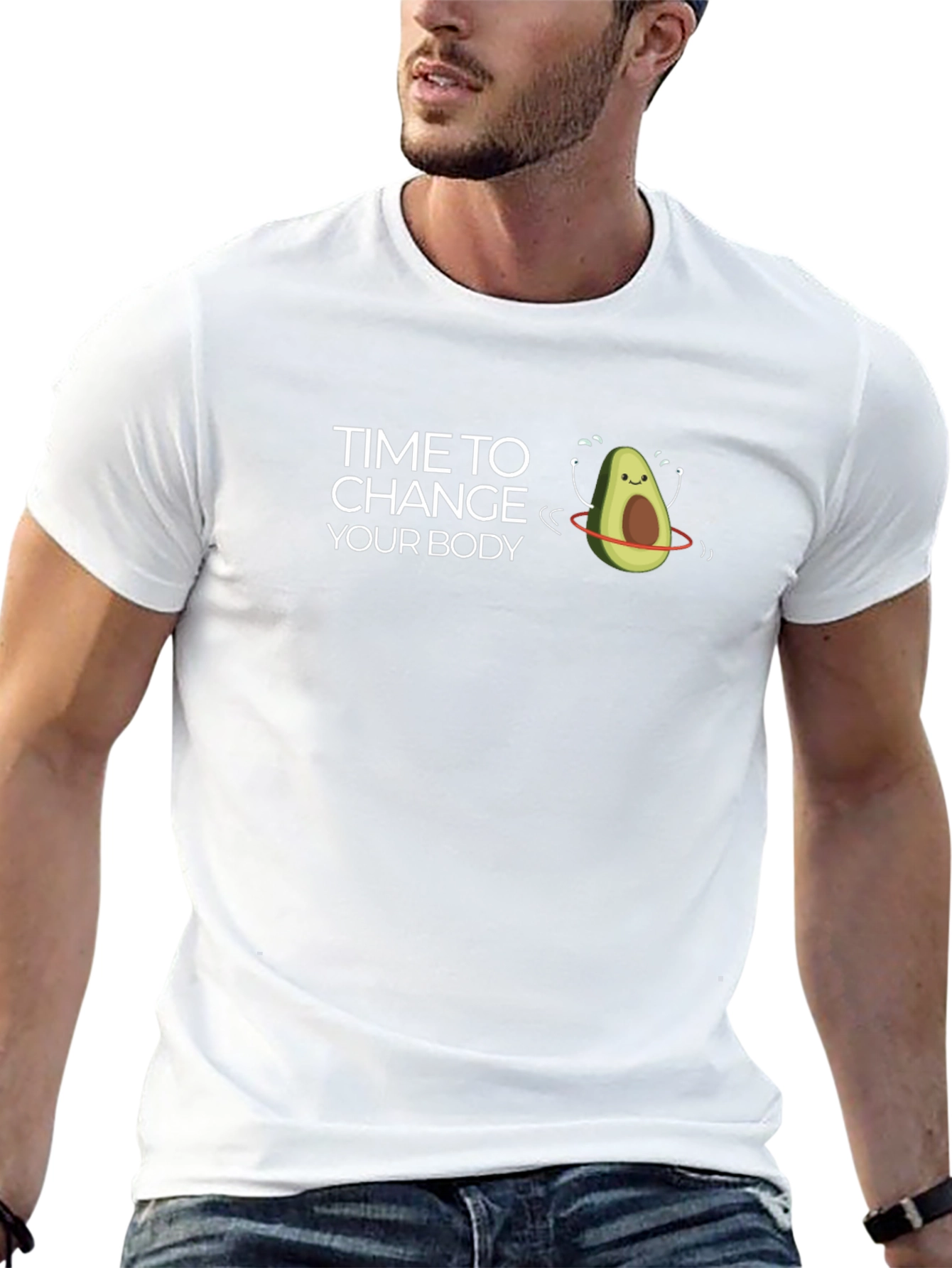 Black Funny Avocado Body Transformation T-Shirt view 13