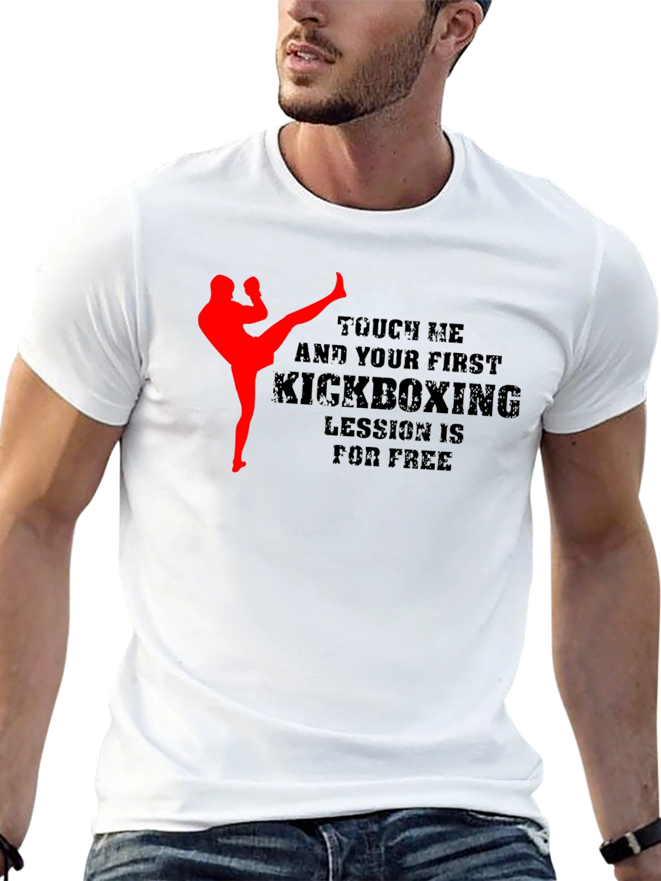 Black Kickboxing Lesson Graphic T-Shirt view 13