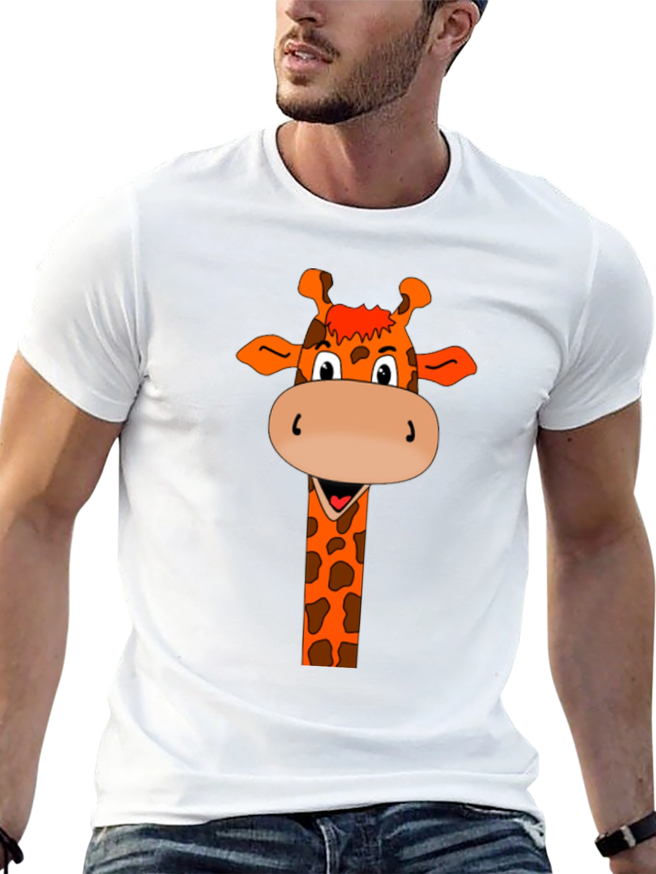 Black Giraffe Graphic Tee - Men's Black T-Shirt view 13