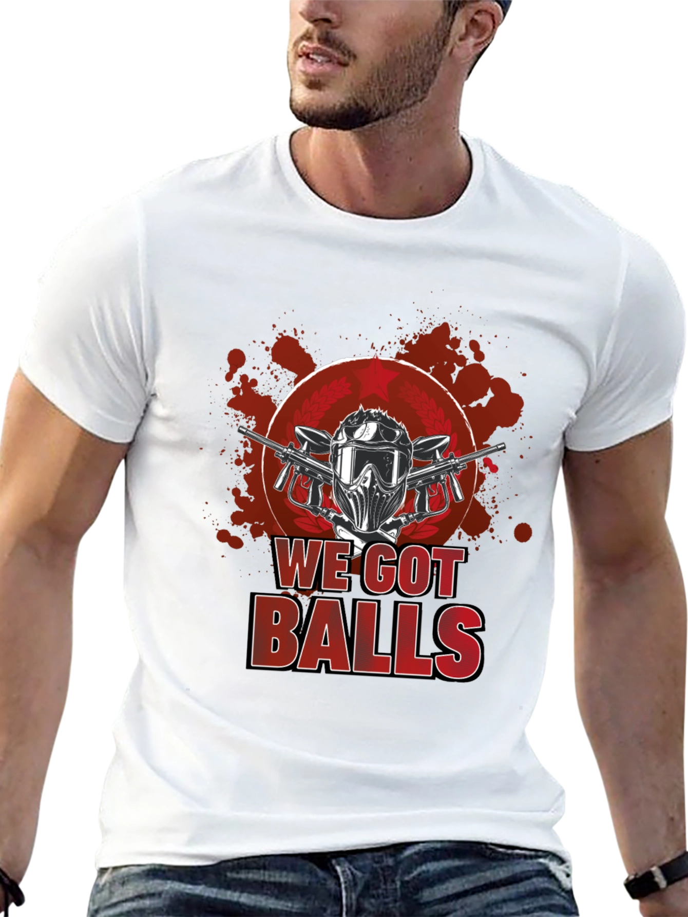 Black Paintball We Got Balls Graphic T-Shirt view 13