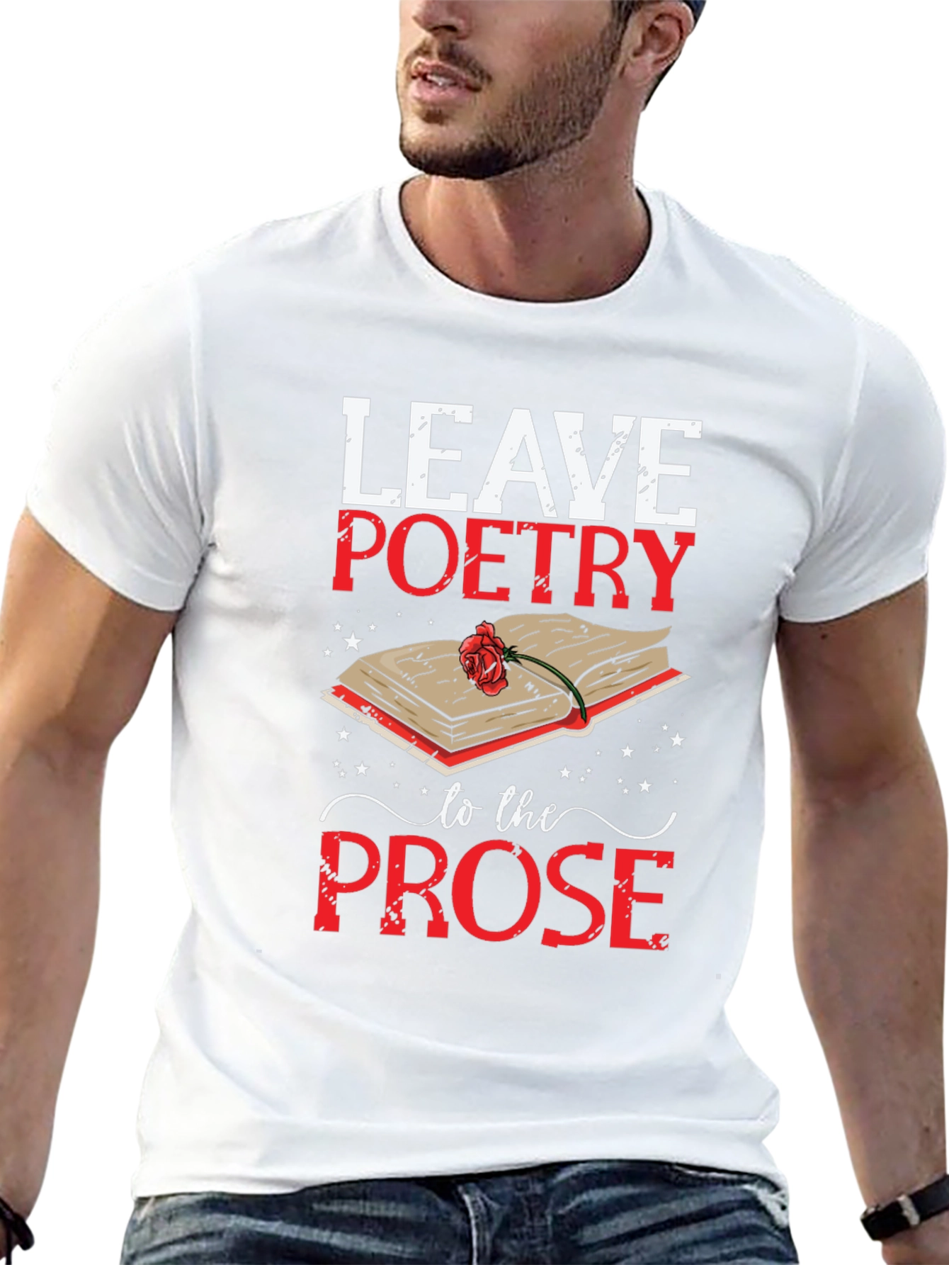 Black Leave Poetry to the Prose Graphic T-Shirt view 13