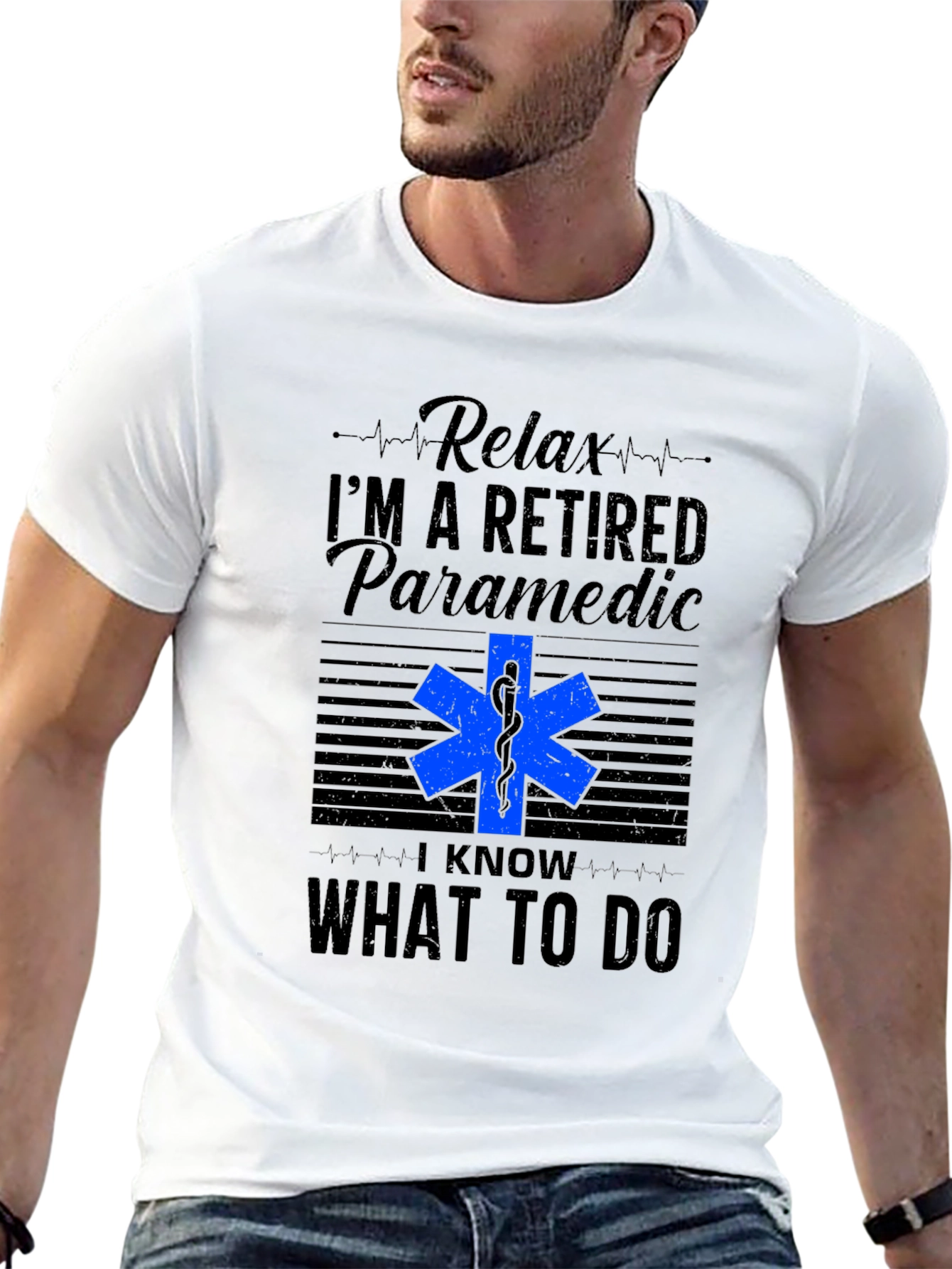 Black Retired Paramedic T-Shirt - Relax, I Know What To Do view 13