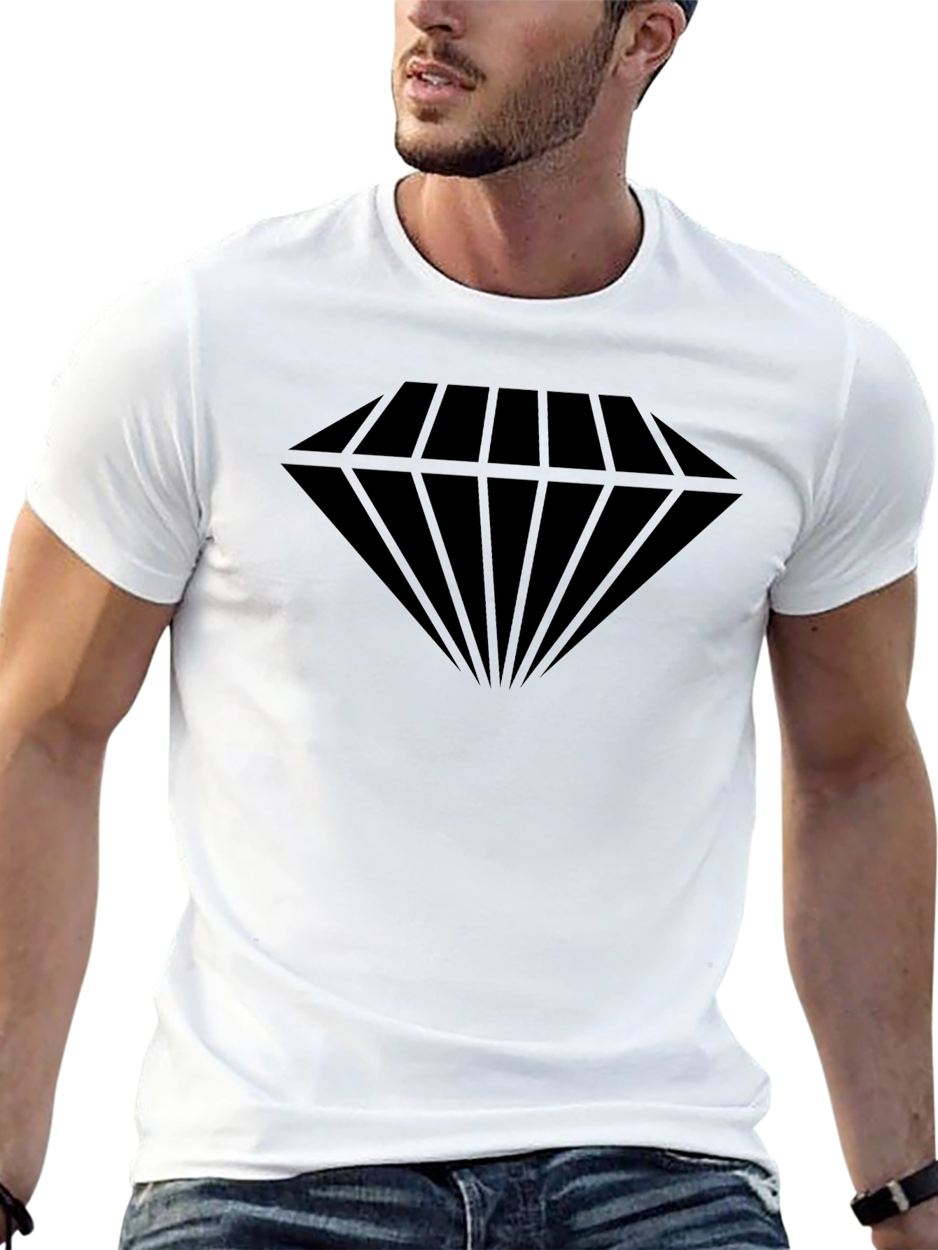 Black Diamond Graphic Tee - Black Cotton Blend Casual Wear view 13