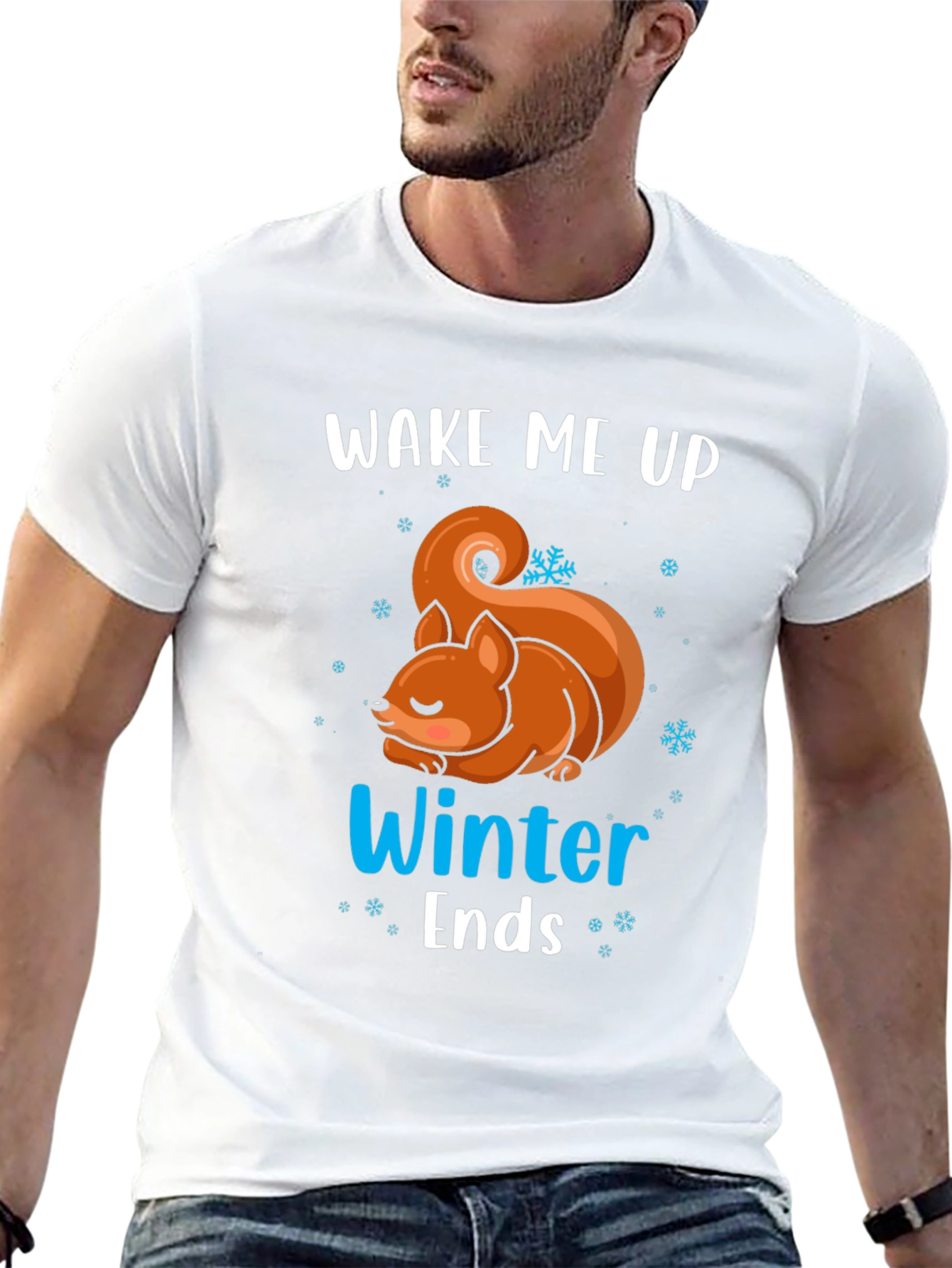 Black Wake Me Up When Winter Ends T-Shirt view 13