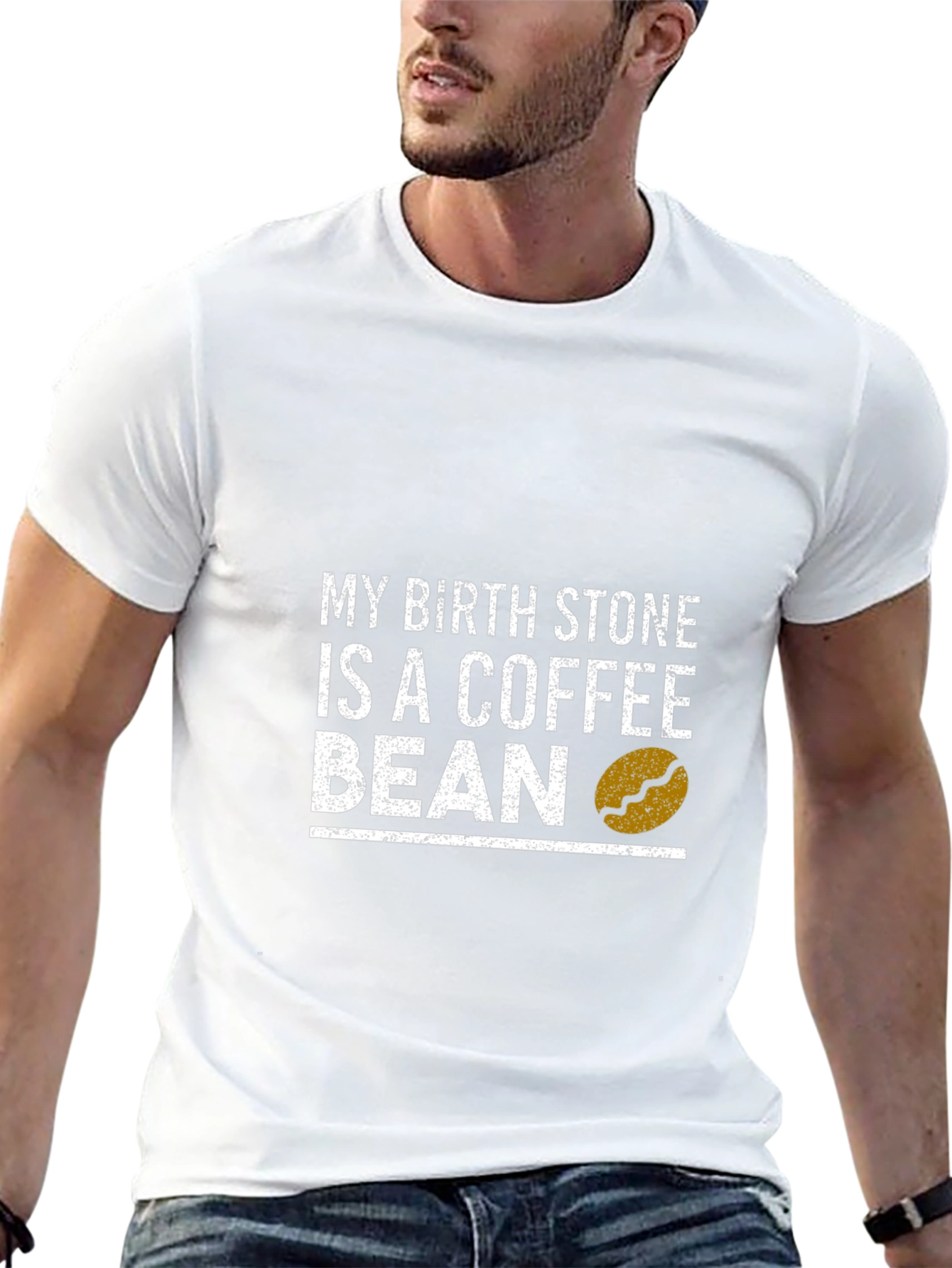 Black Coffee Bean Birthstone Graphic Tee - Unisex Cotton T-Shirt view 13