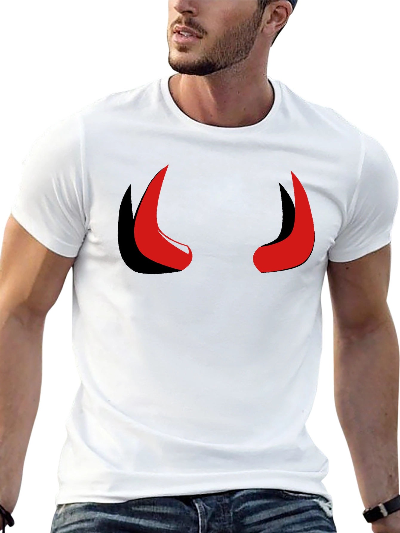 Black Devil Horns Graphic Tee - Mens Black Short Sleeve Shirt view 13