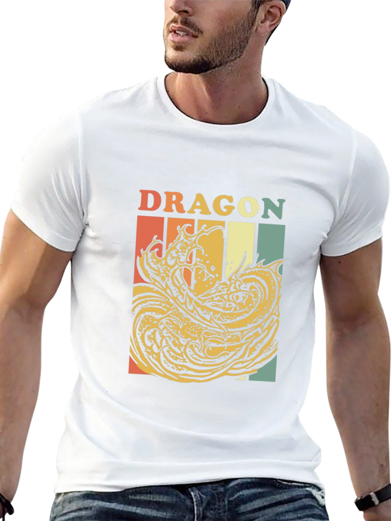 Black Retro Dragon Graphic T-Shirt - Vintage Style Tee view 13